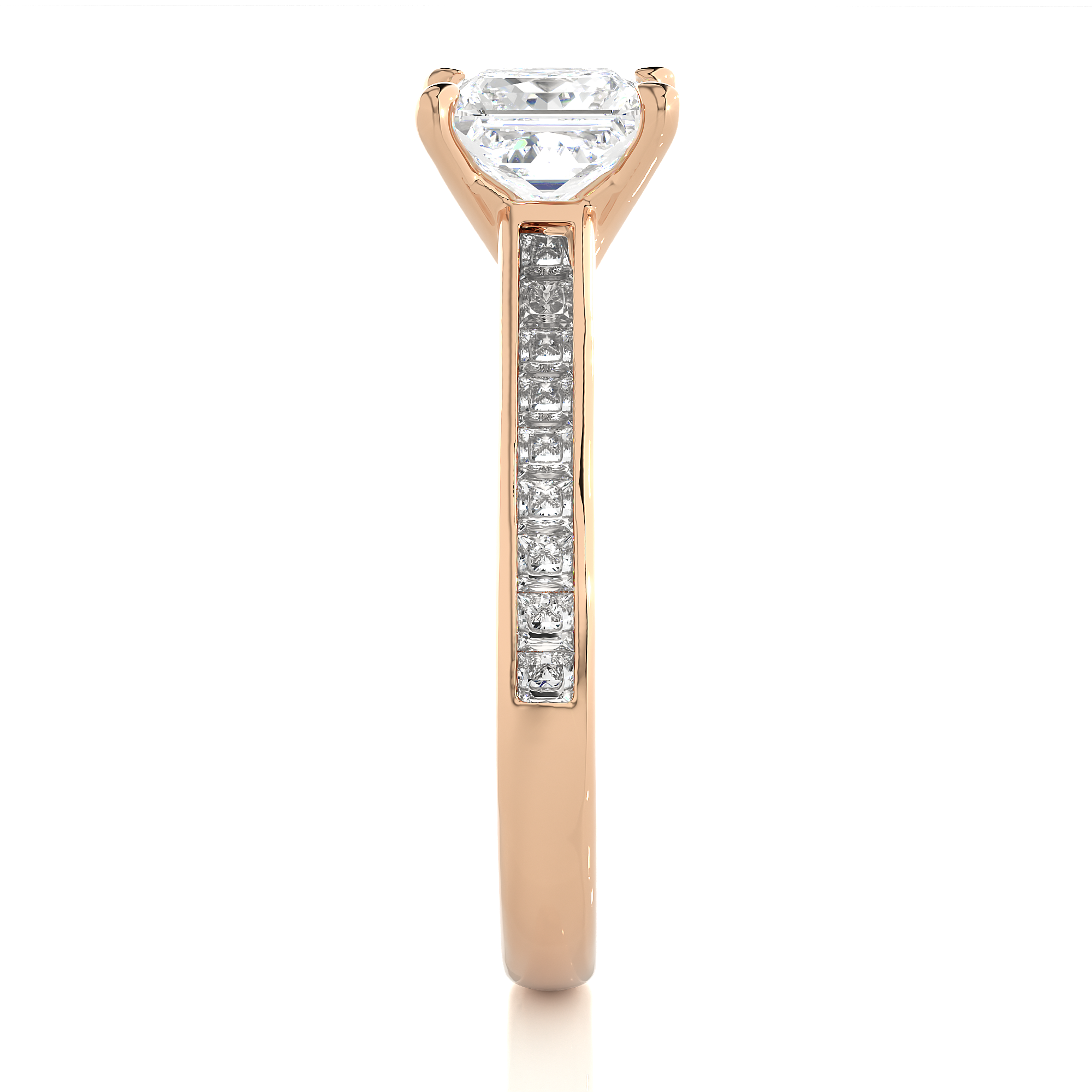 14K White Yellow Rose Gold 1.49 Carat Princess Solitaire Diamond Ring