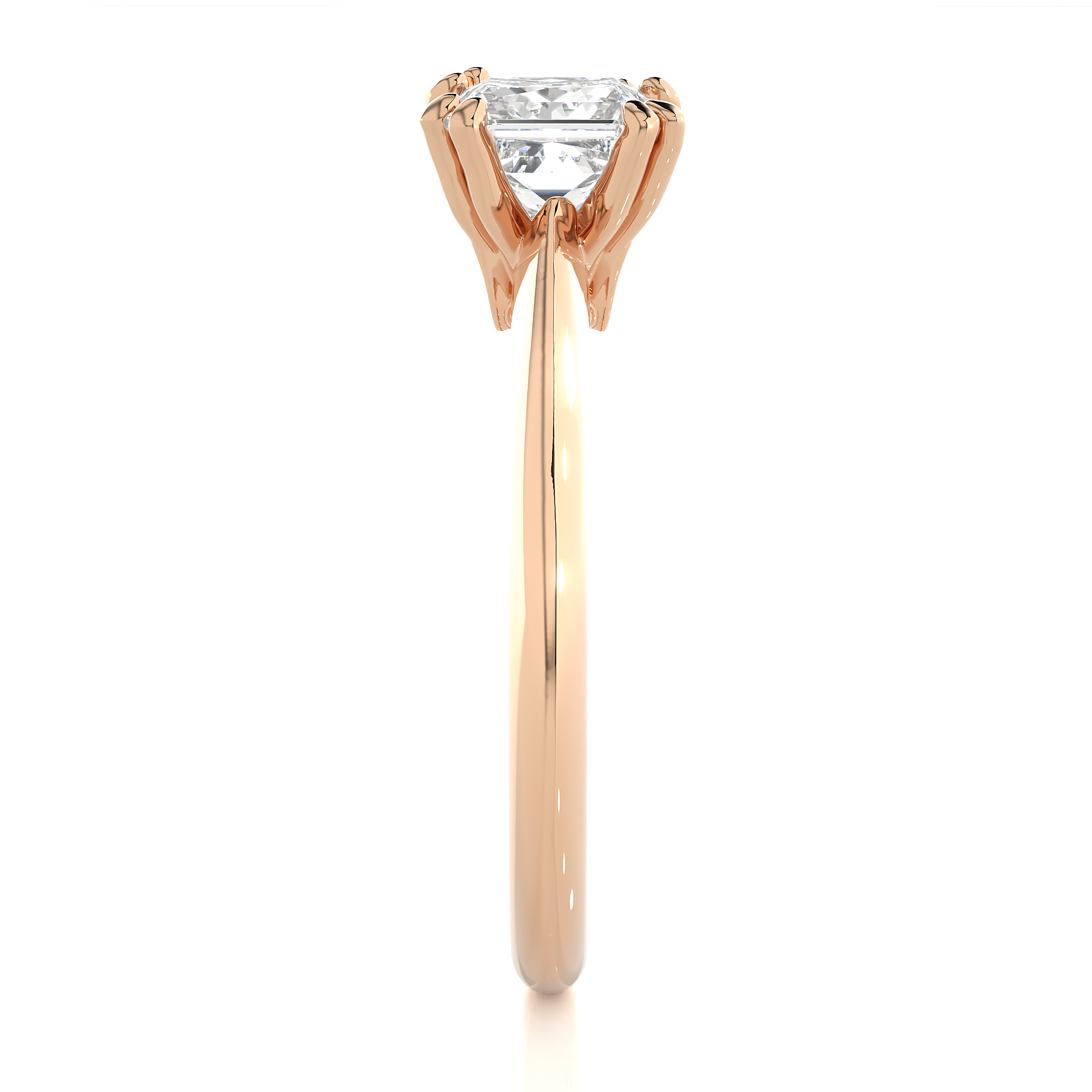 14K White Yellow Rose Gold 1.38 Princess Diamond with 4 Prong Setting Diamond Ring