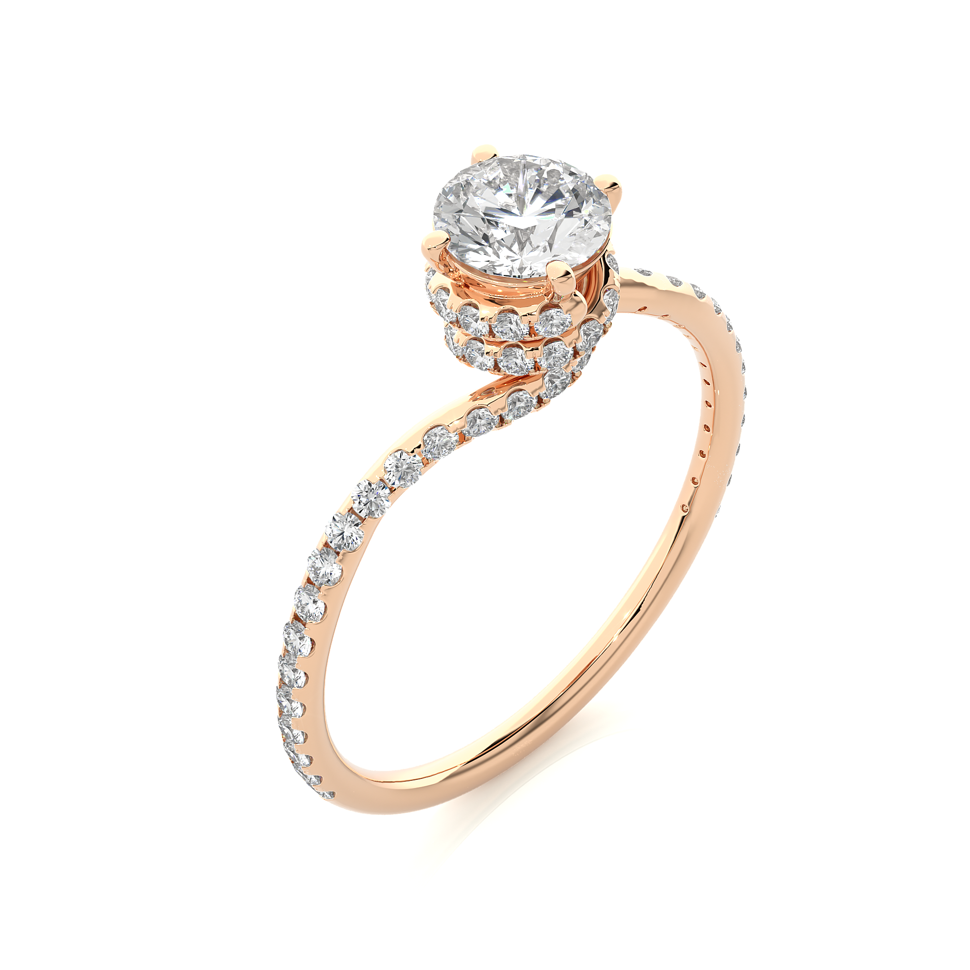 14K White Yellow Rose Gold 0.84 Carat Round Cluster Halo Diamond Ring