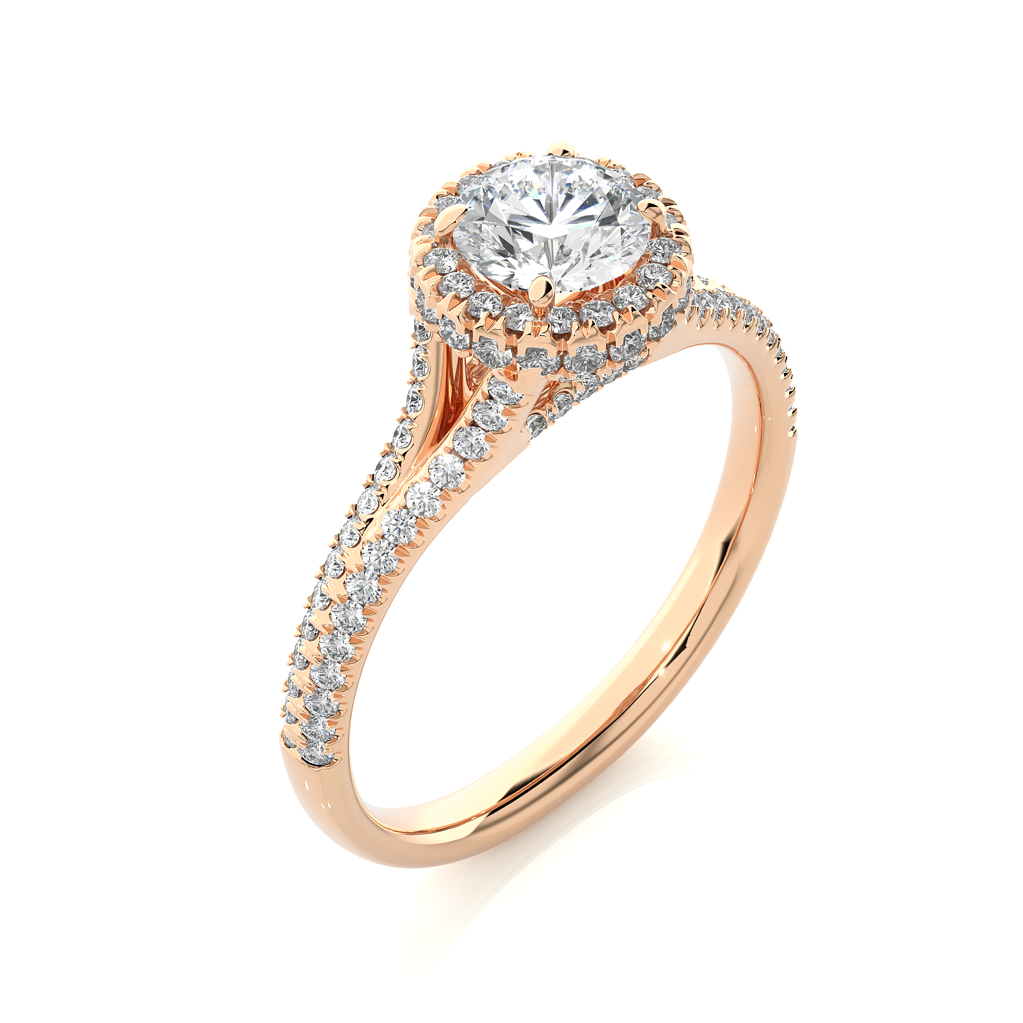 14K White Yellow Rose Gold 1.07 Carat Round Diamond Ring