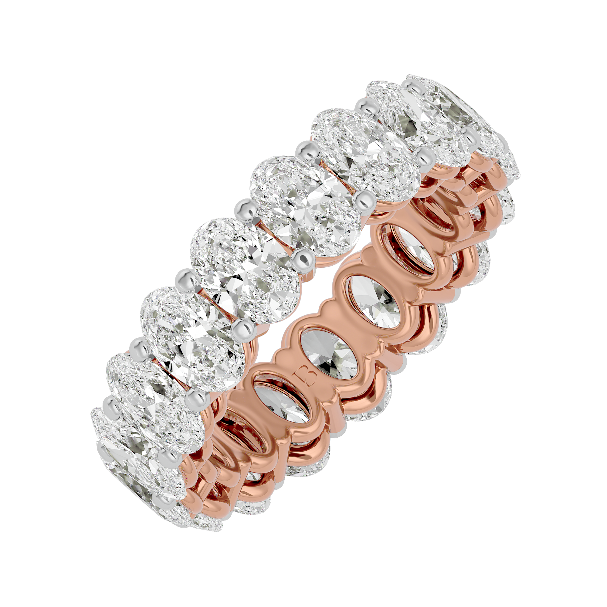 14KT Rose Gold Captivating 6.61 Carat Oval Diamond Ring