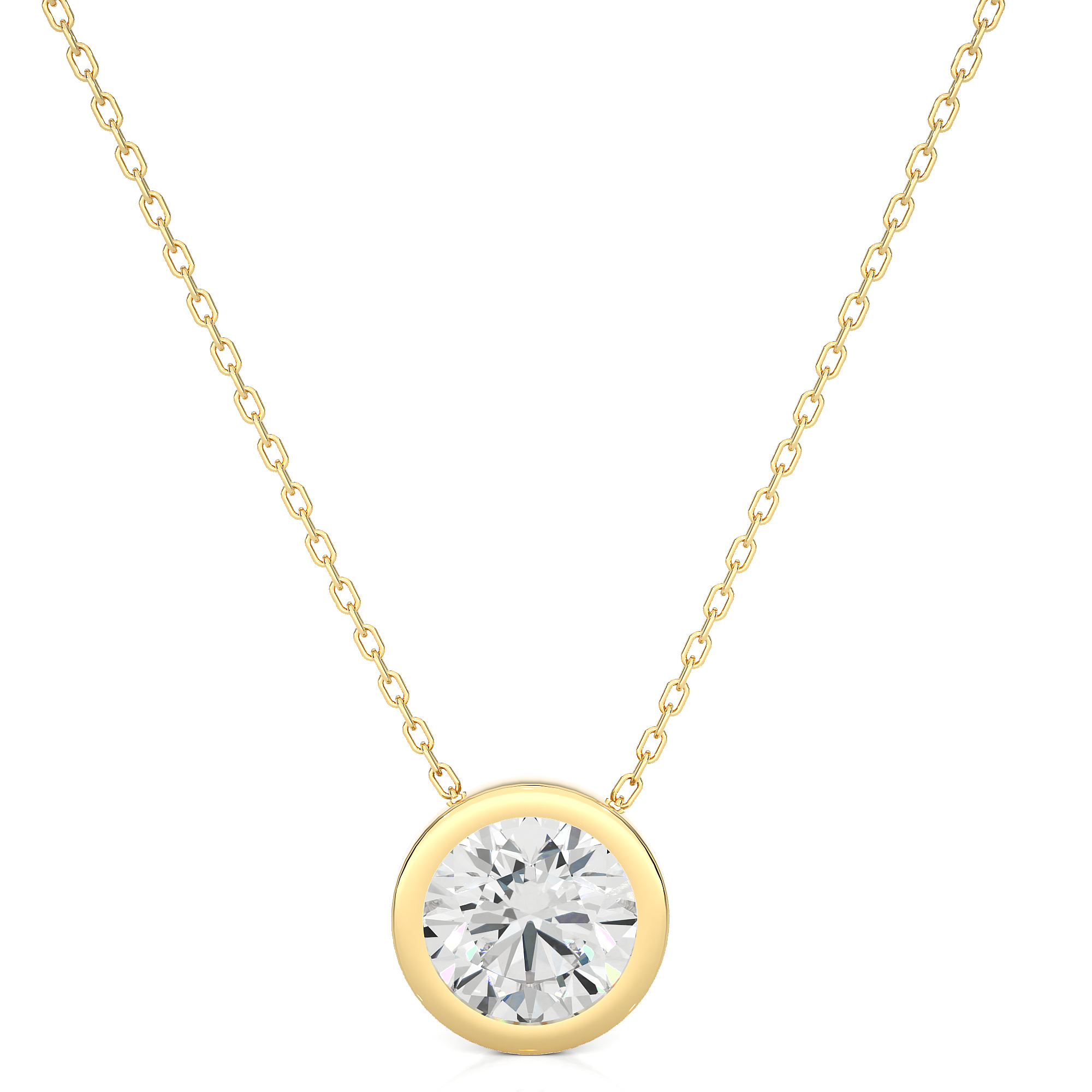 14K White Yellow Rose Gold 1.08 Carat Round Diamond Pendant