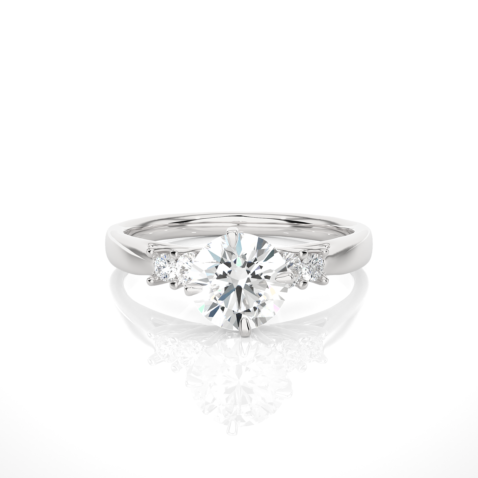 14K White Yellow Rose Gold 0.69 Carat Round Solitaire Diamond Ring