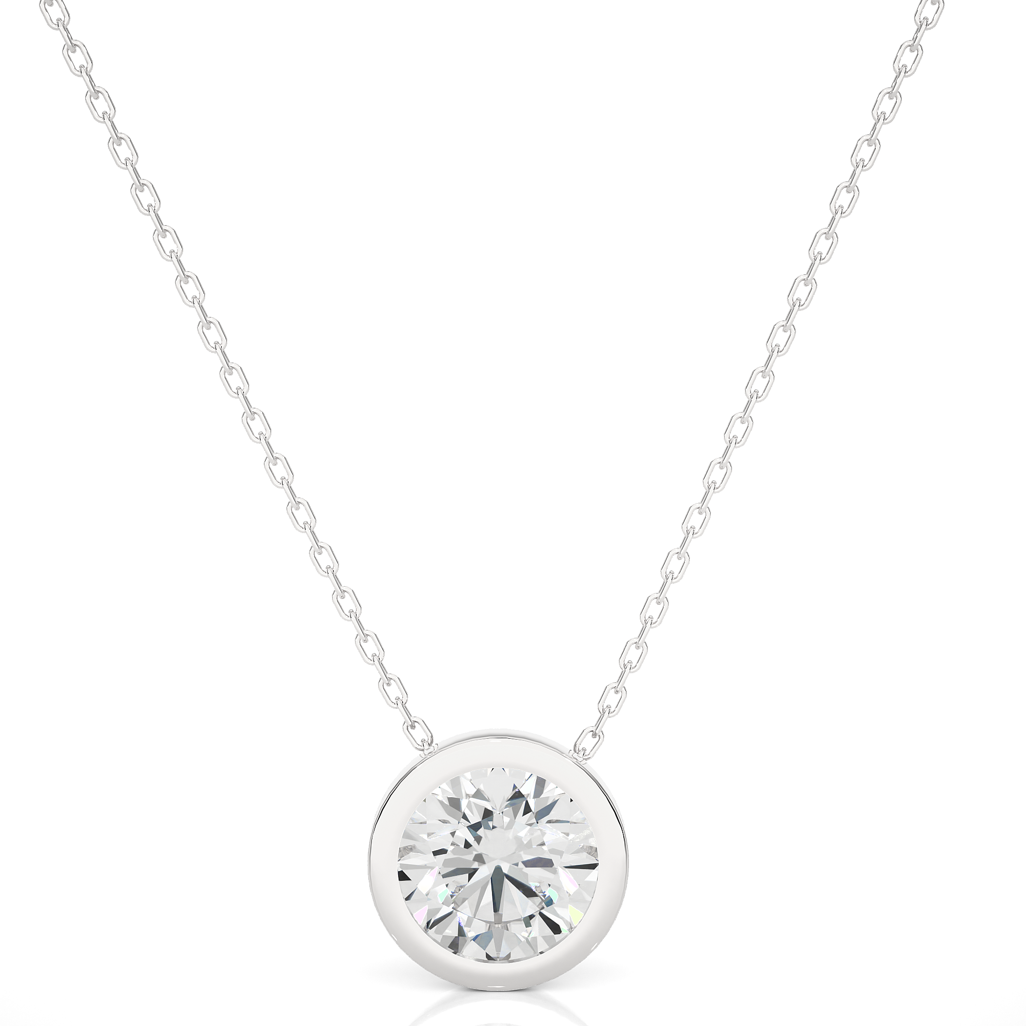 14K White Yellow Rose Gold 1.08 Carat Round Diamond Pendant