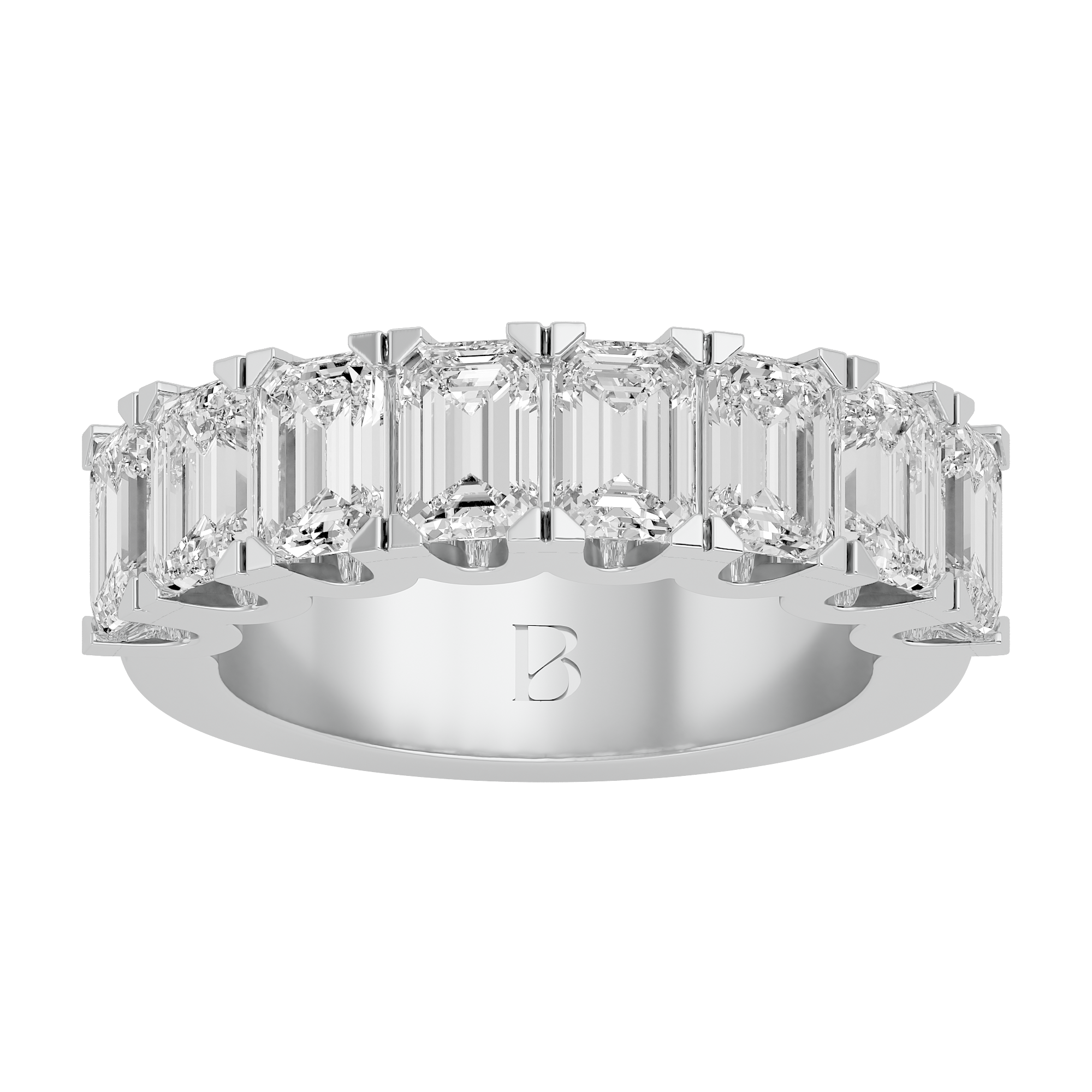 14KT White Gold 4.19 Carat Emerald-Cut Diamond Solitaire Ring