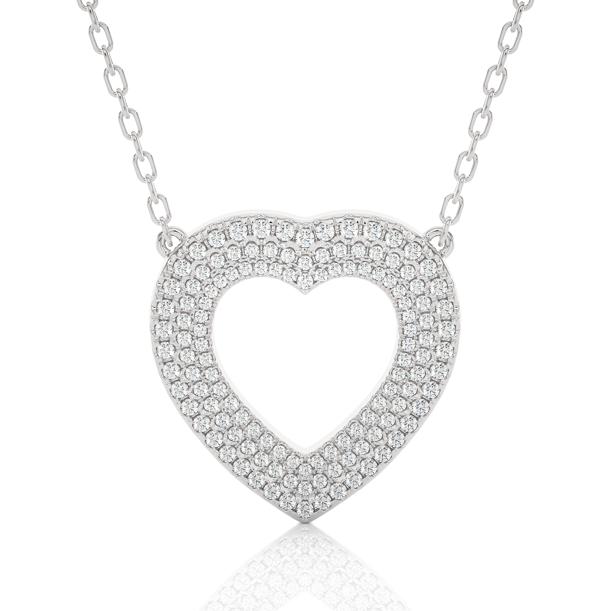 14K White Yellow Rose Gold 0.73 Carat Sweetheart Diamond Pendant