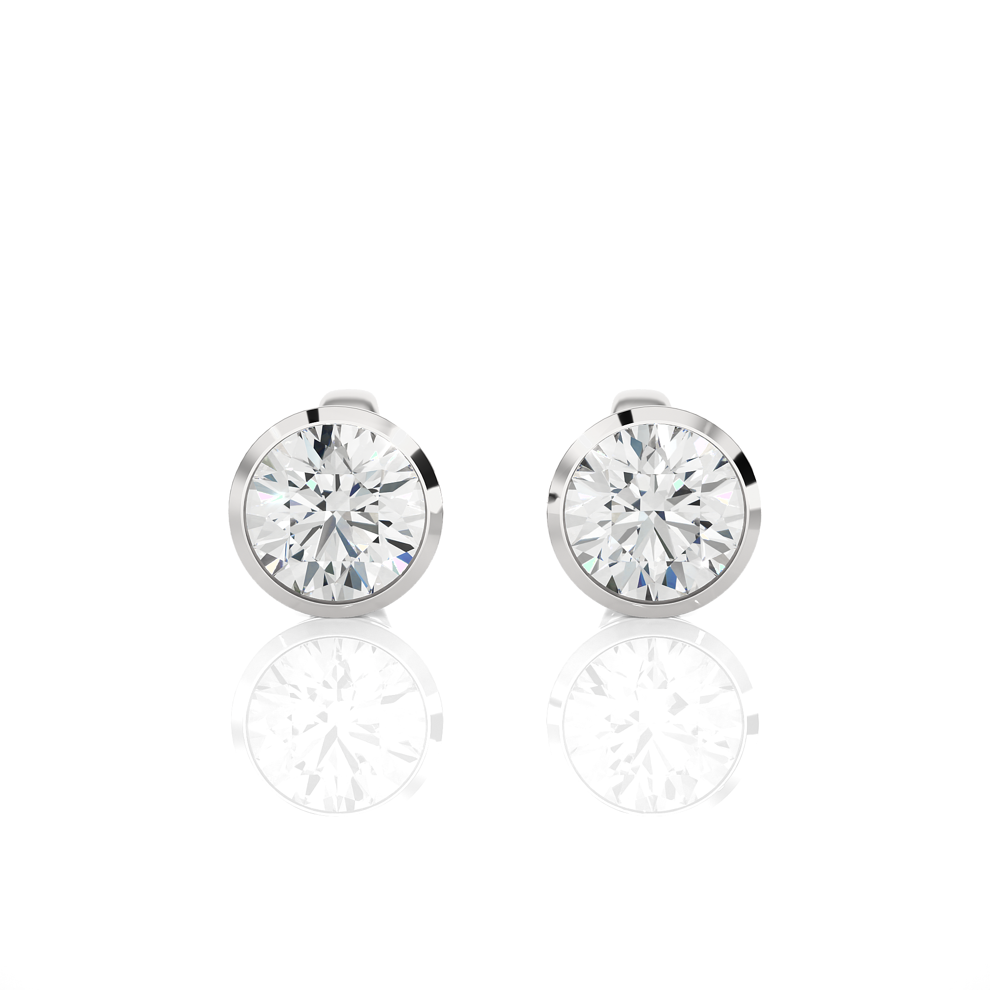 14K White Yellow Rose Gold 1.18 Carat Round Micro Prong Setting Stud Diamond Earrings