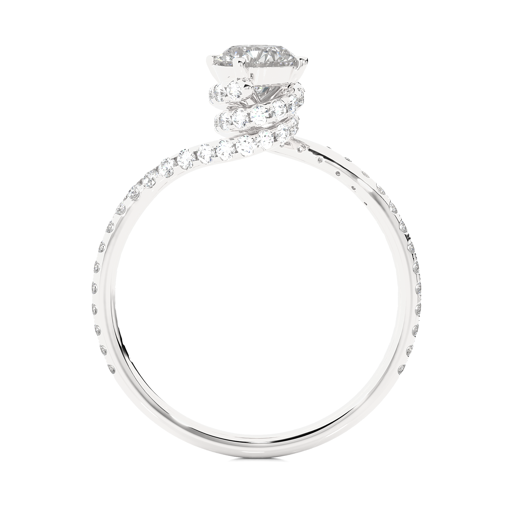 14K White Yellow Rose Gold 0.84 Carat Round Cluster Halo Diamond Ring
