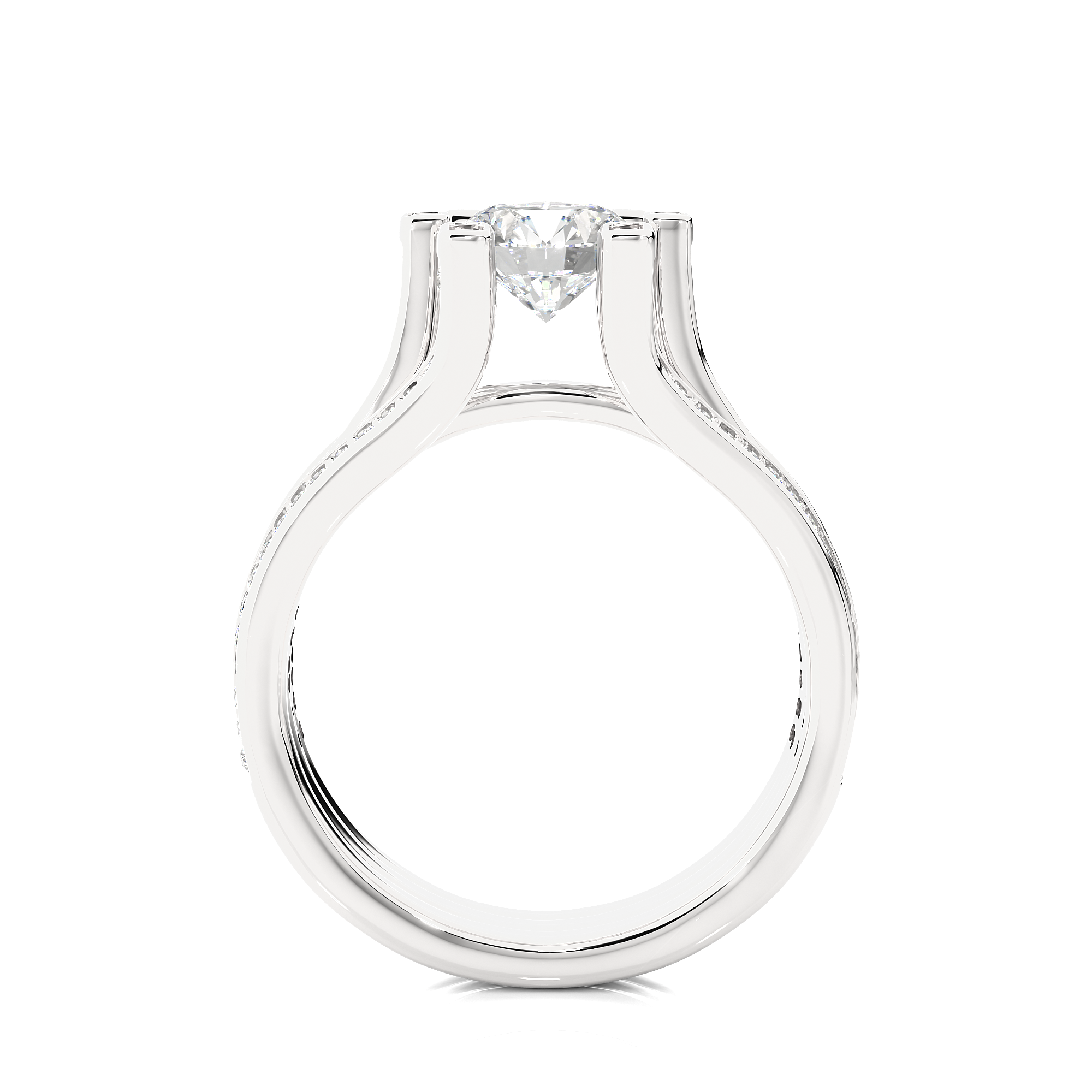 14K White Yellow Rose Gold 1.48 Carat Round Step-cut Facets Diamond Ring