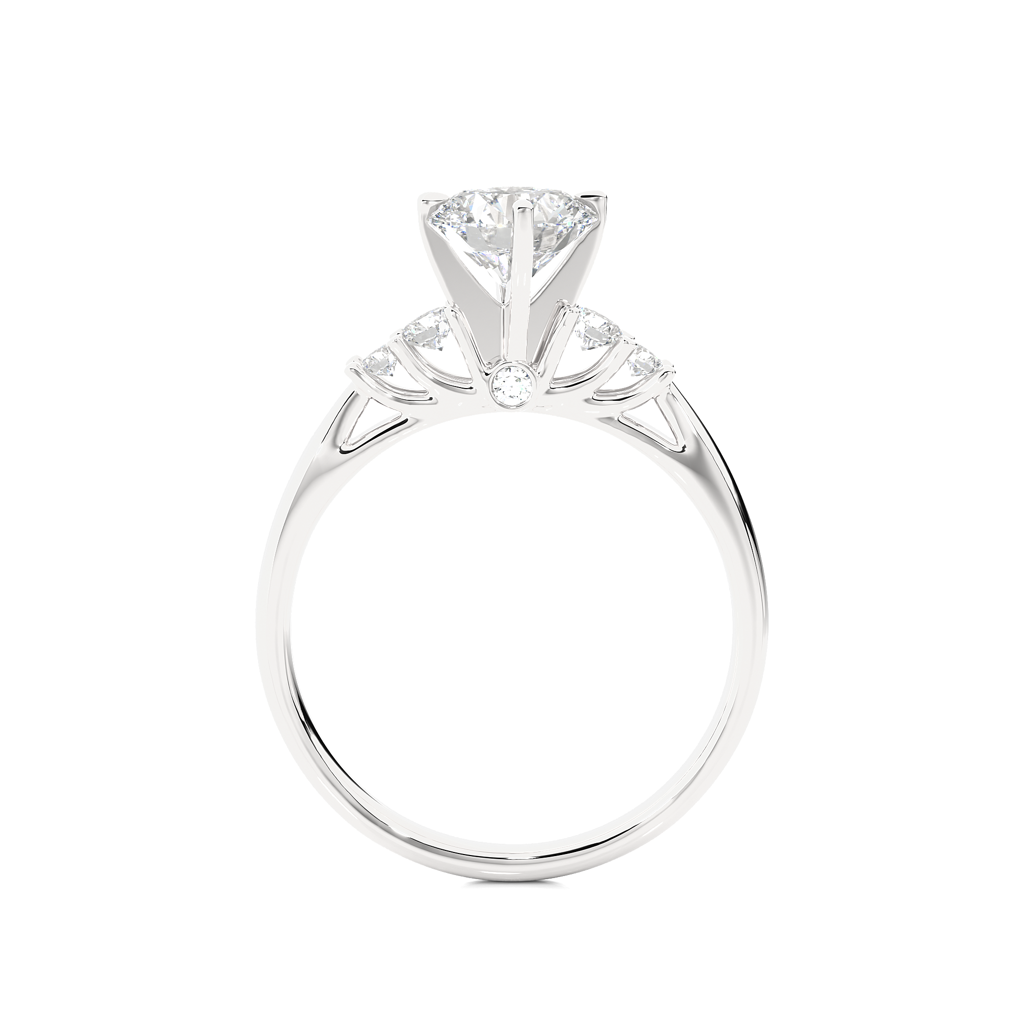 14K White Yellow Rose Gold 0.69 Carat Round Solitaire Diamond Ring