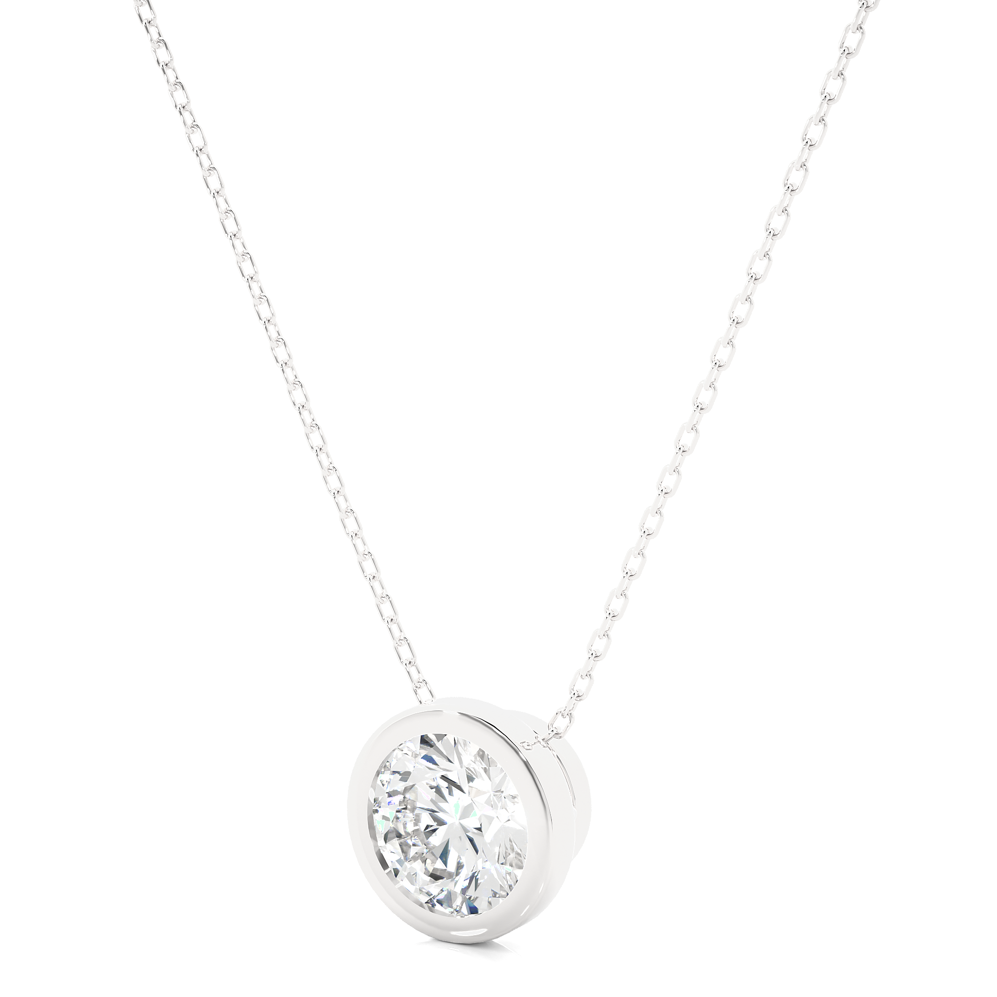 14K White Yellow Rose Gold 1.08 Carat Round Diamond Pendant