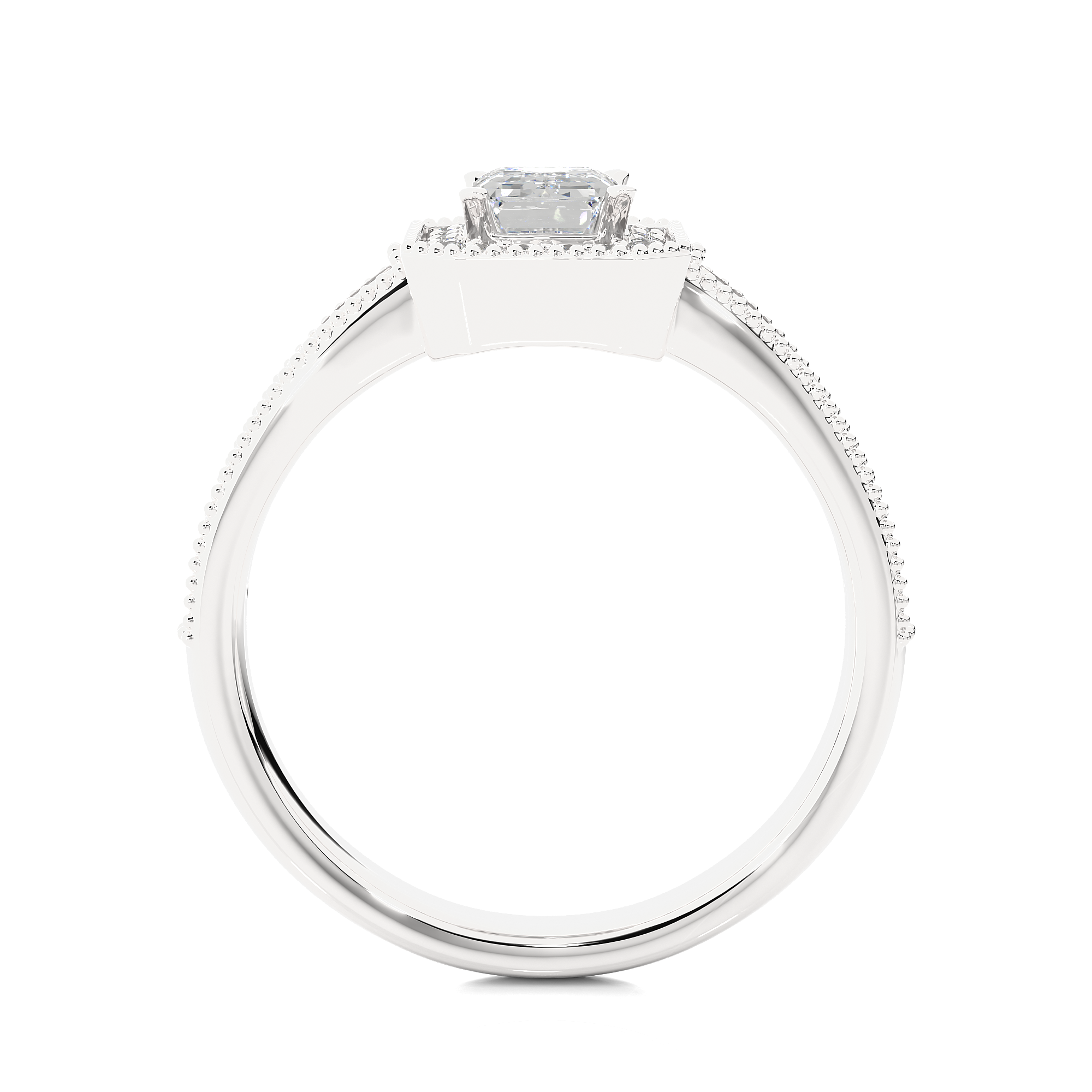 14K White Yellow Rose Gold 1.07 Emerald Halo Diamond Ring