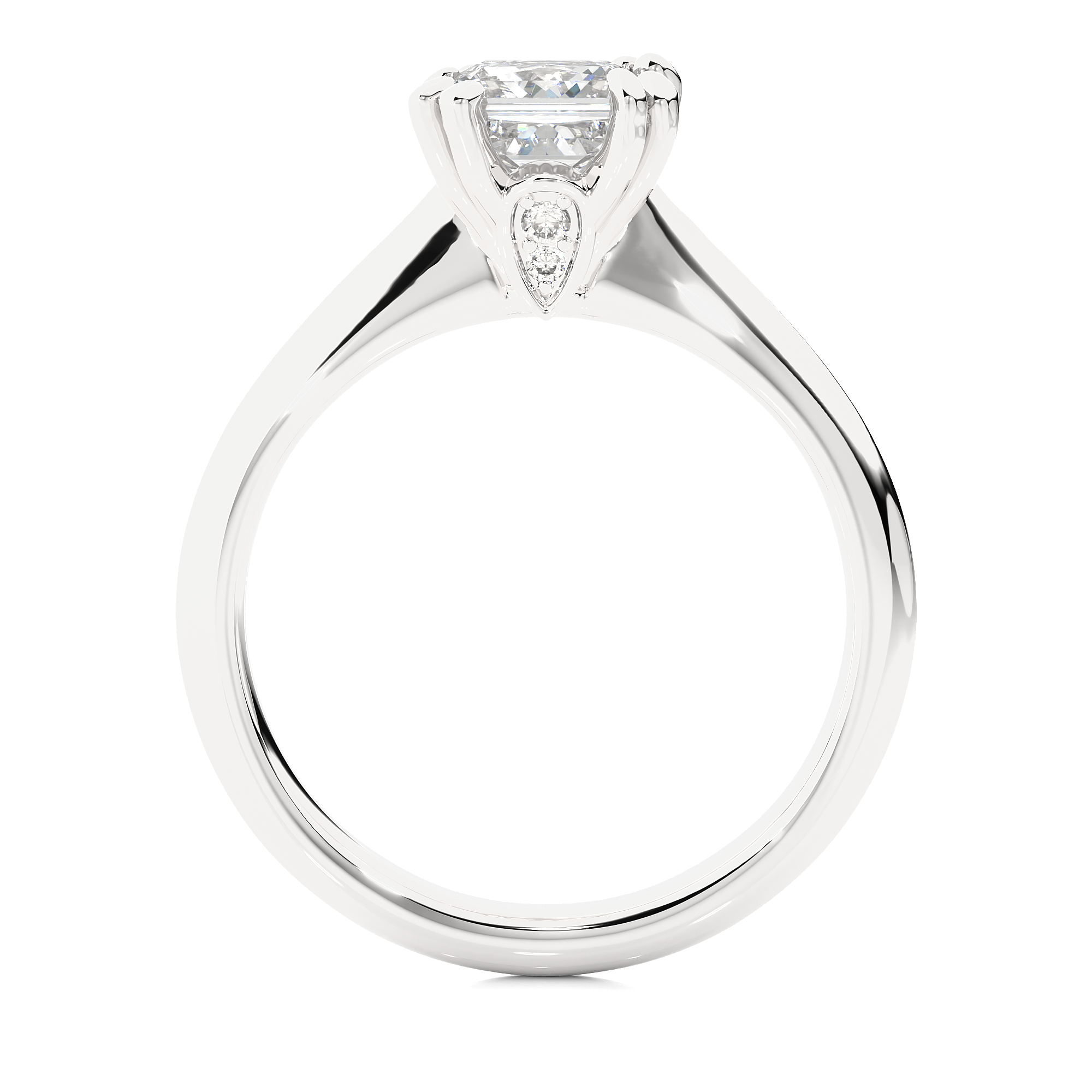 14K White Yellow Rose Gold 1.38 Princess Diamond with 4 Prong Setting Diamond Ring