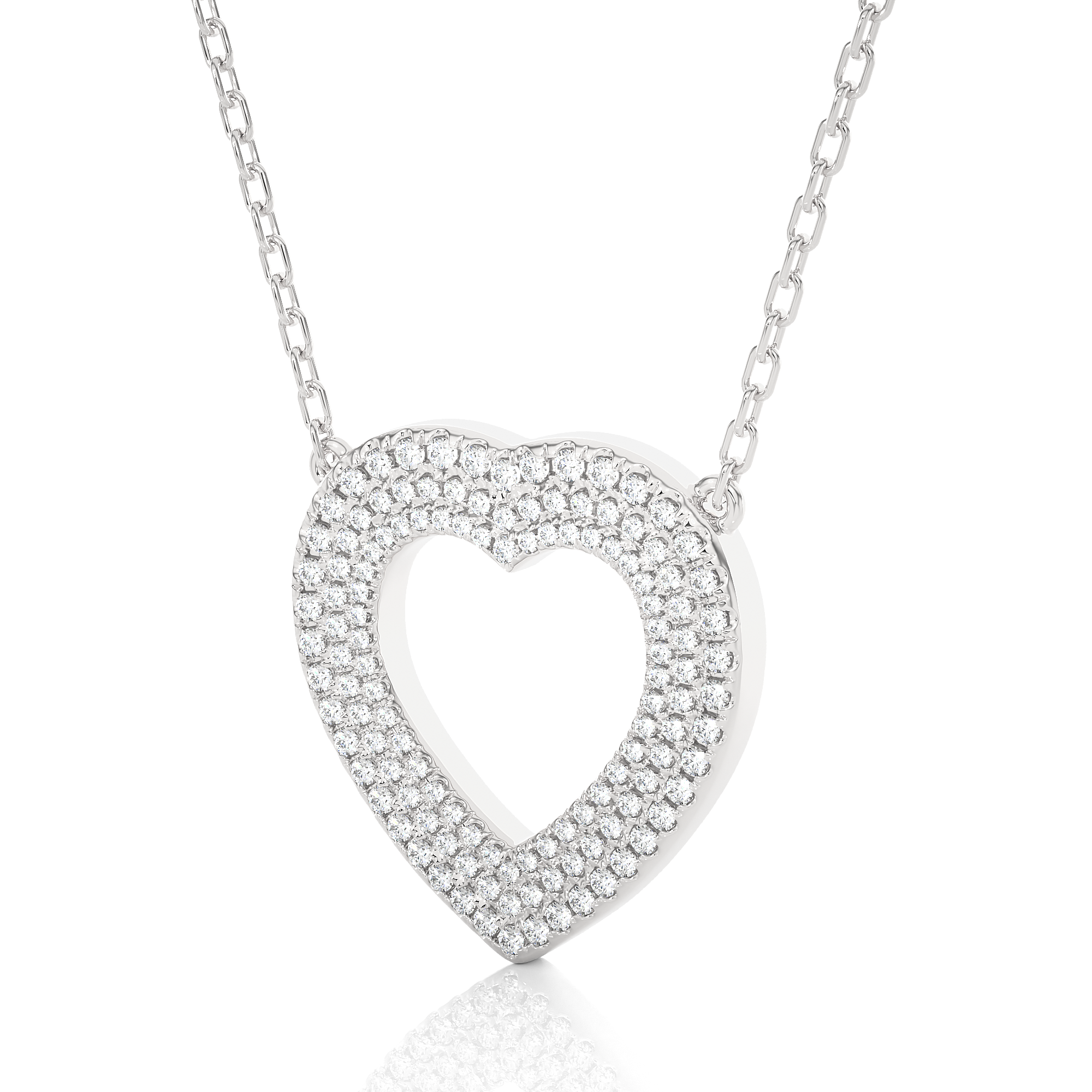 14K White Yellow Rose Gold 0.73 Carat Sweetheart Diamond Pendant