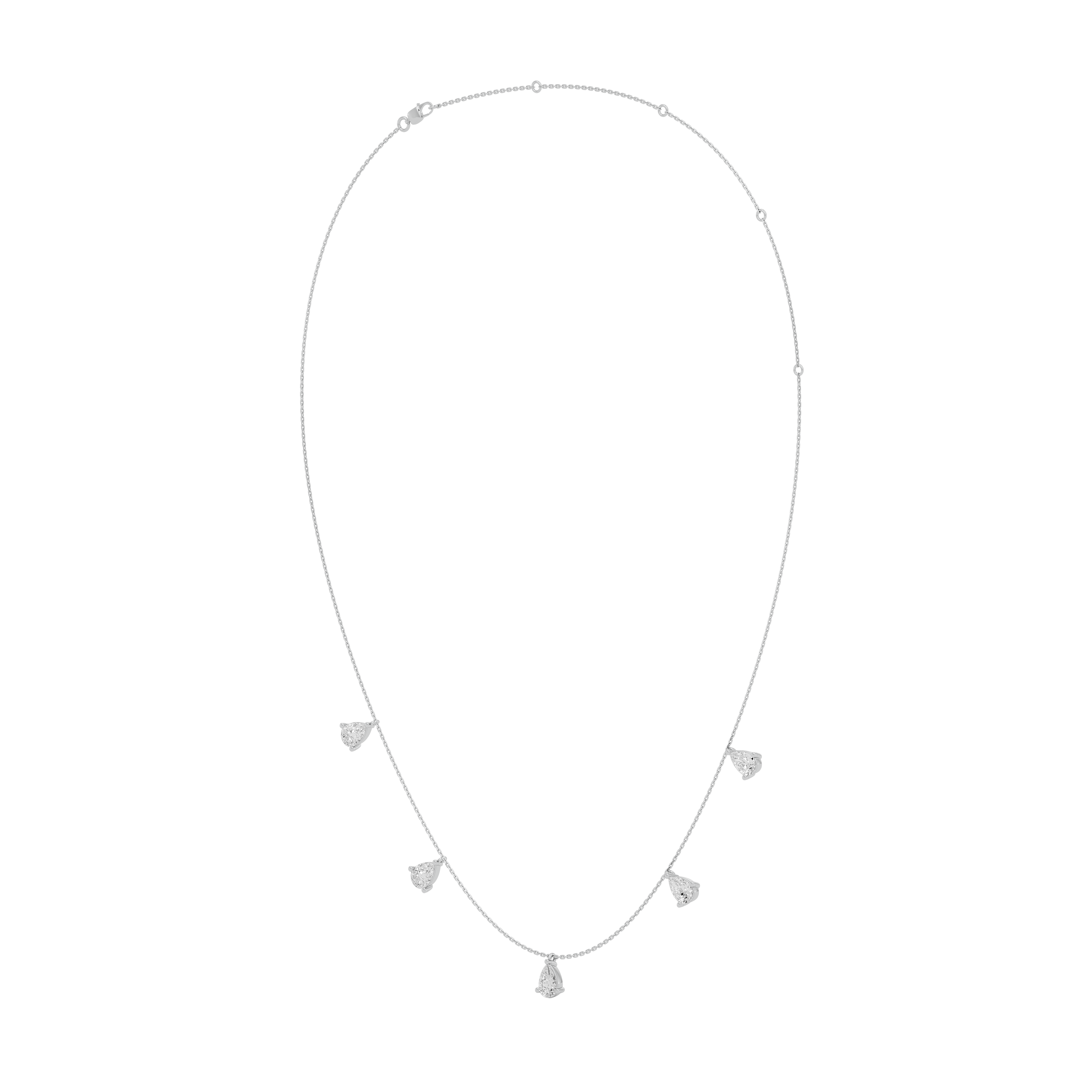 Elegant Pear Diamond Gold Necklace