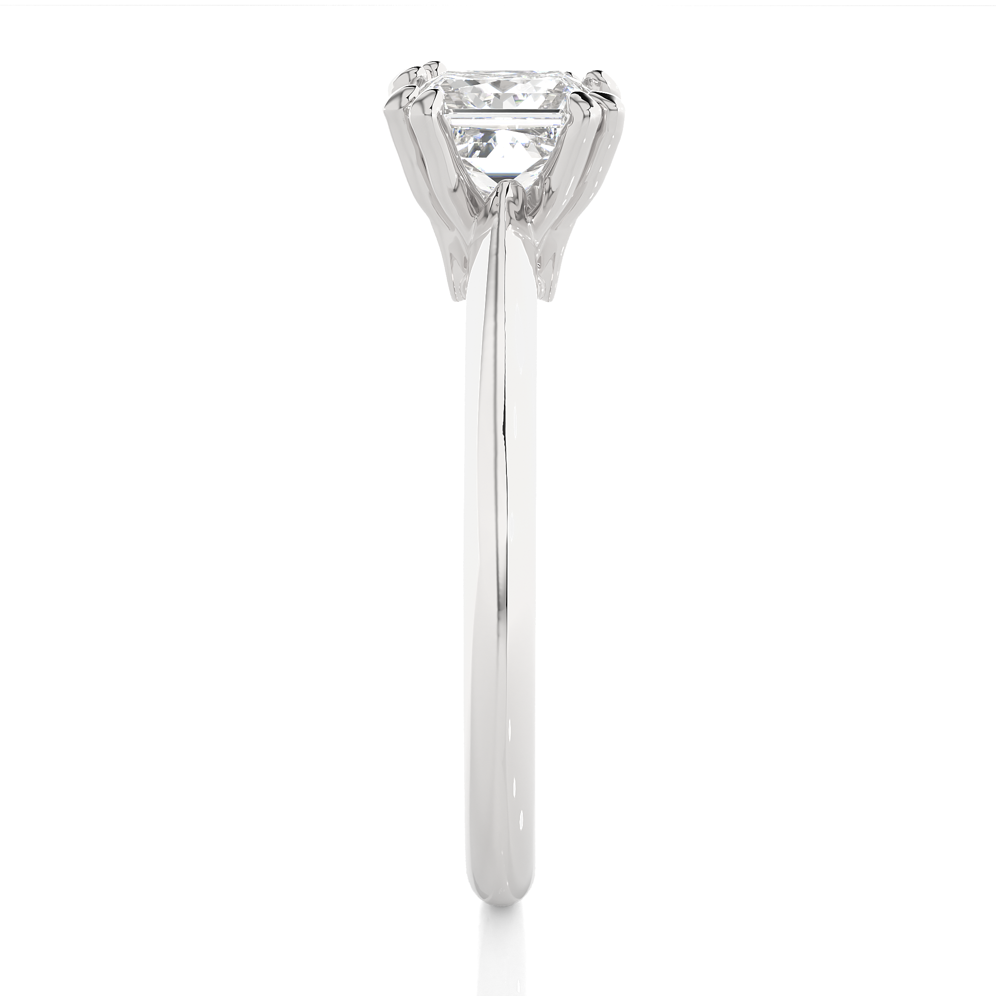 14K White Yellow Rose Gold 1.38 Princess Diamond with 4 Prong Setting Diamond Ring