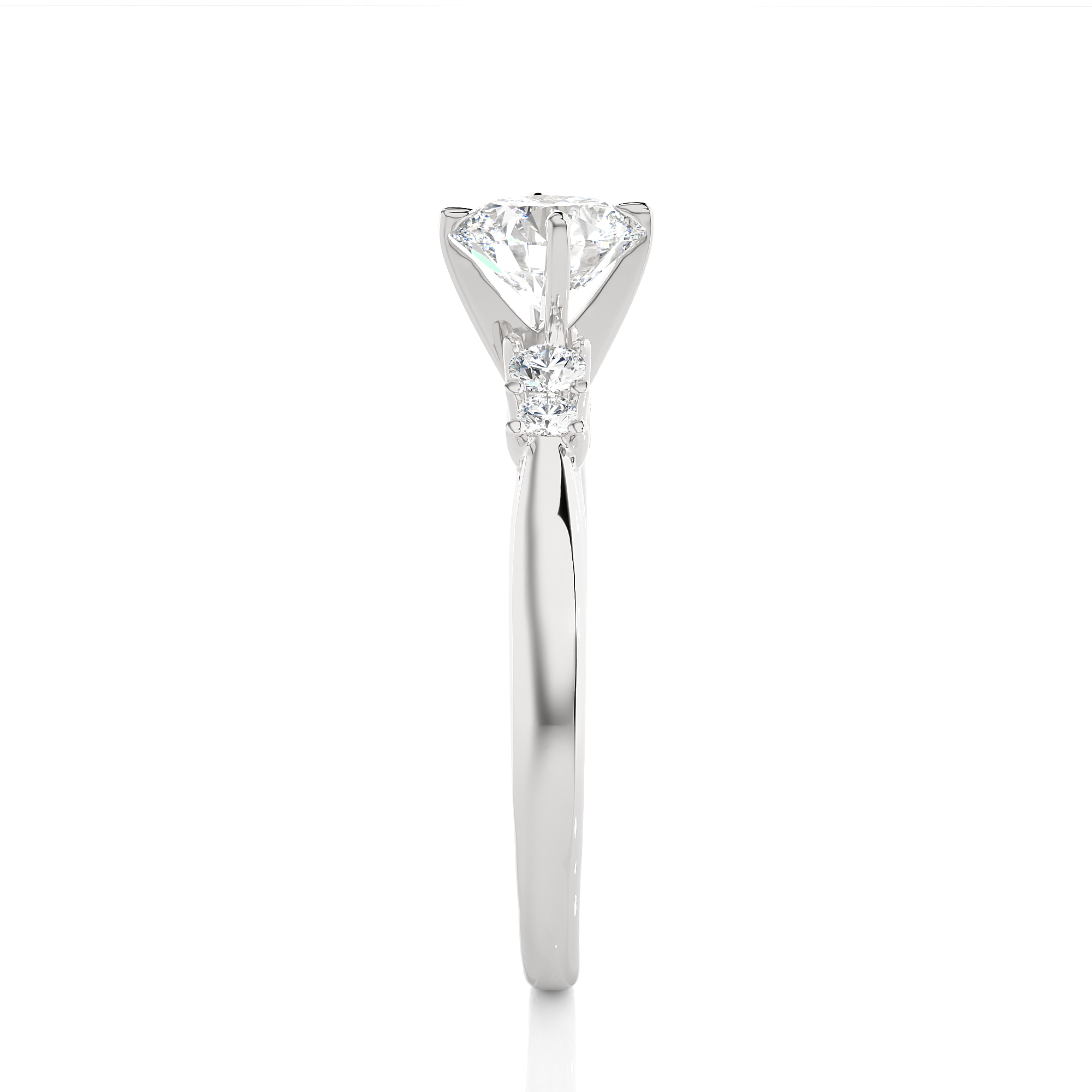 14K White Yellow Rose Gold 0.69 Carat Round Solitaire Diamond Ring
