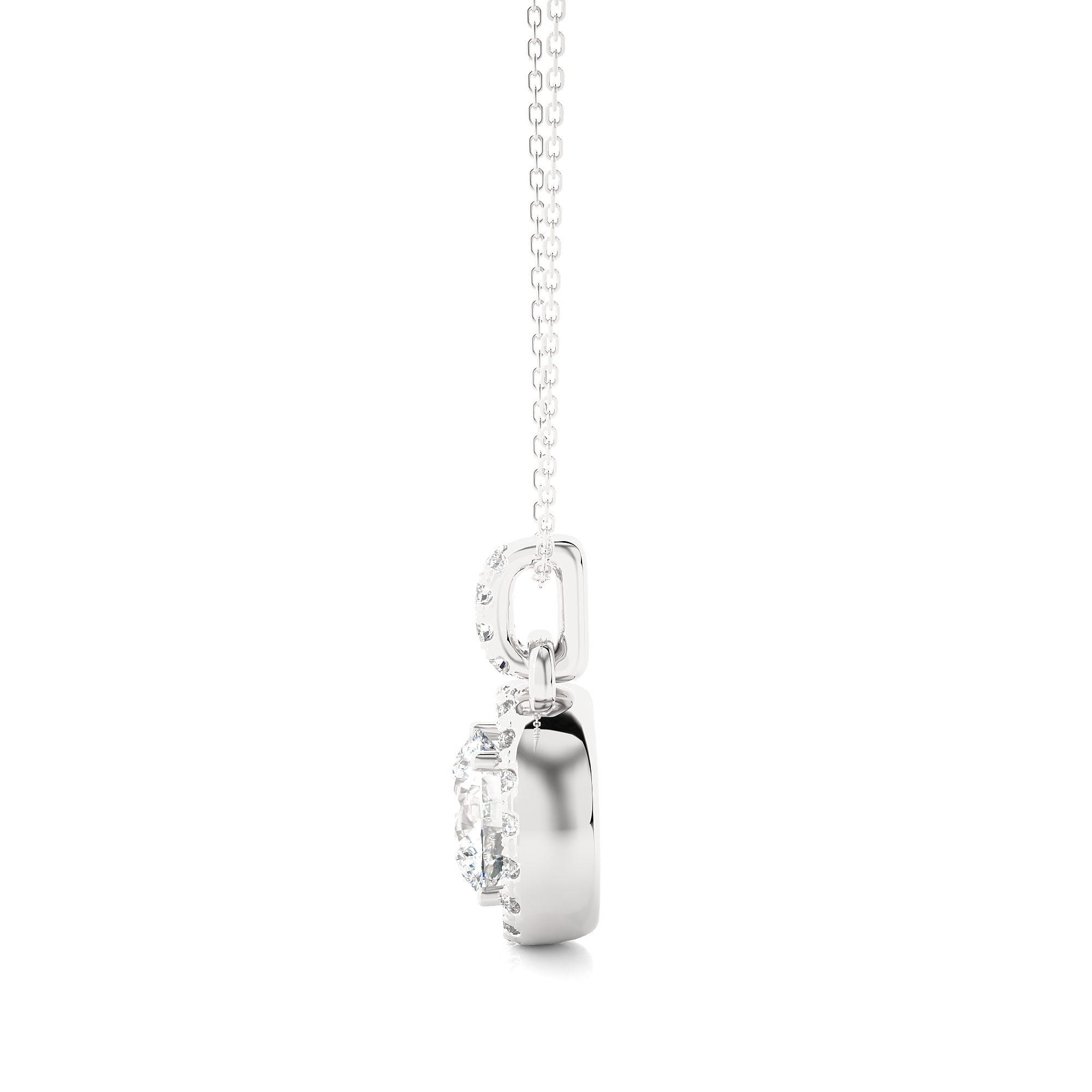 14K White Yellow Rose Gold 1.52 Carat Double Halo Diamond Pendant
