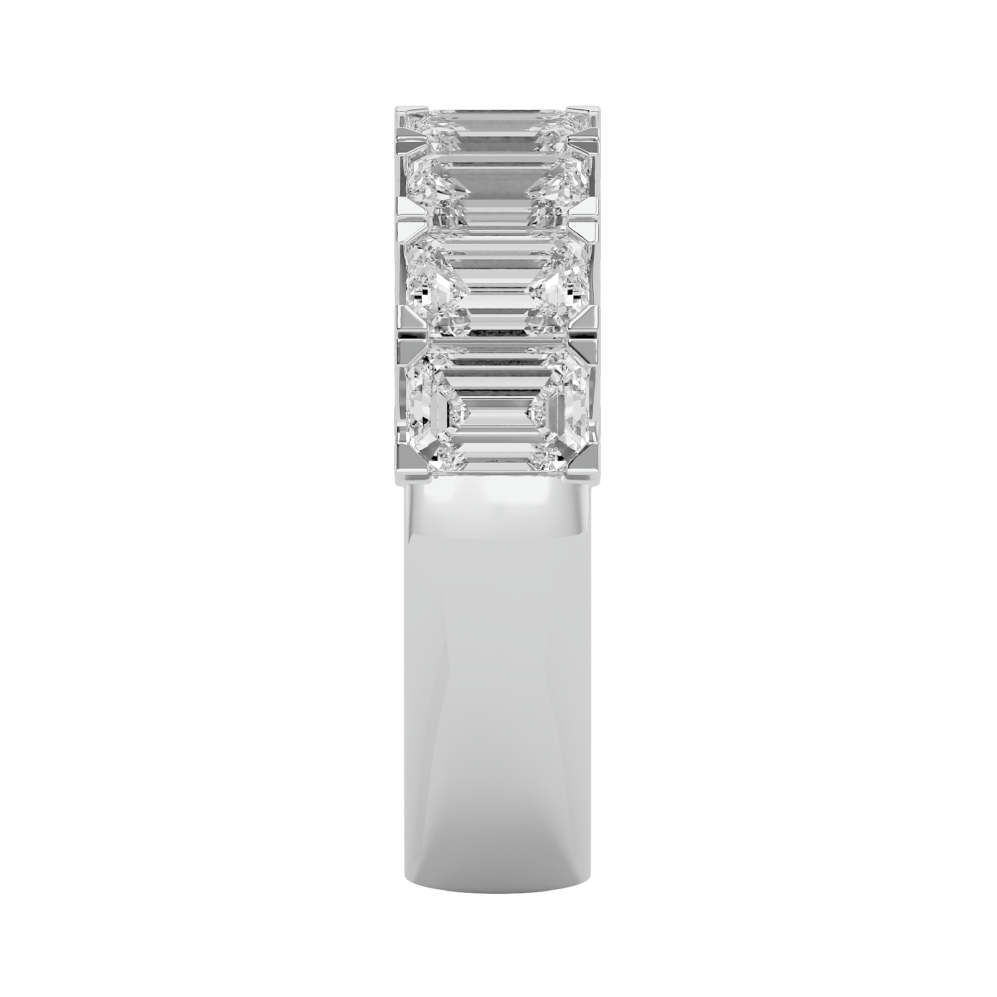 14KT White Gold 4.19 Carat Emerald-Cut Diamond Solitaire Ring