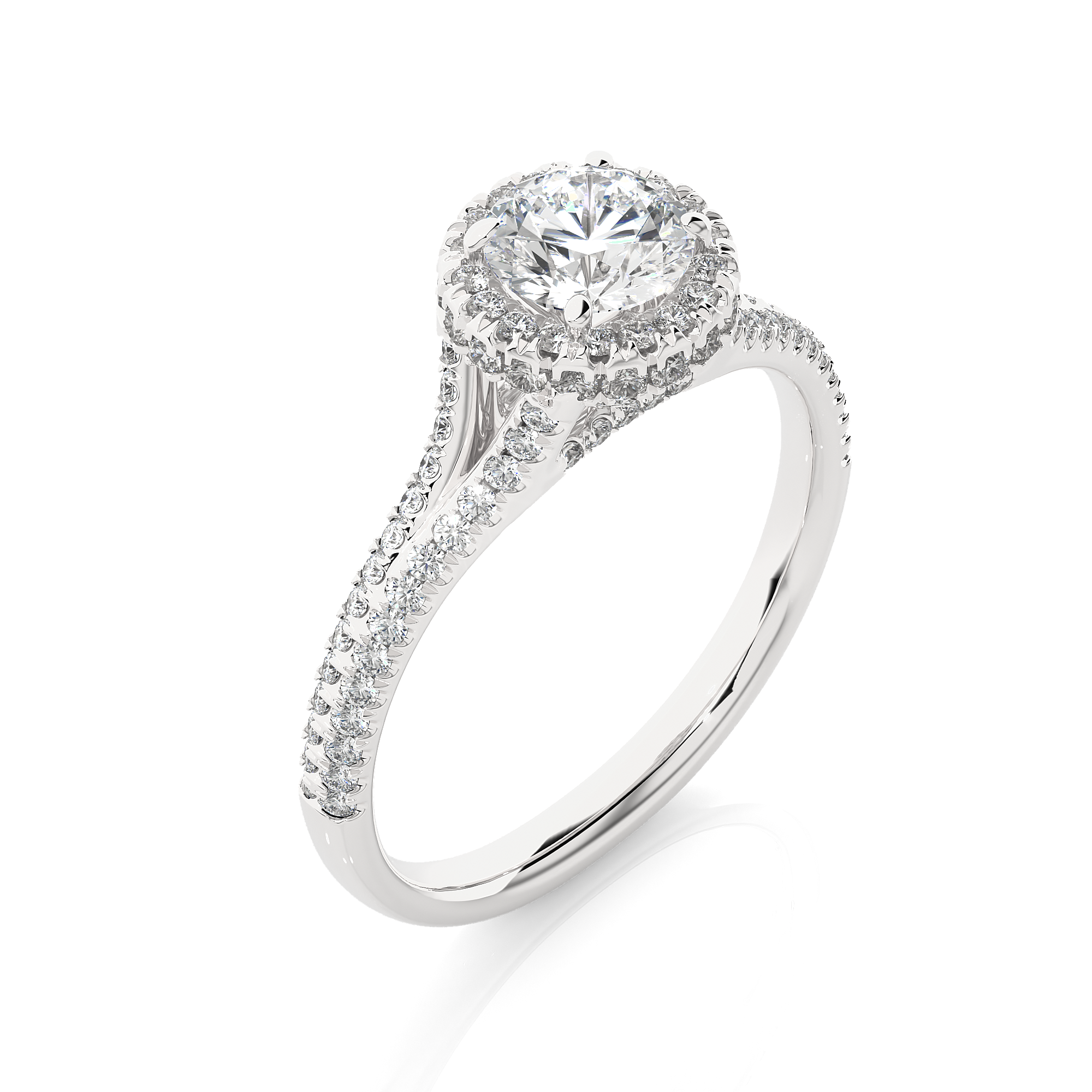 14K White Yellow Rose Gold 1.07 Carat Round Diamond Ring