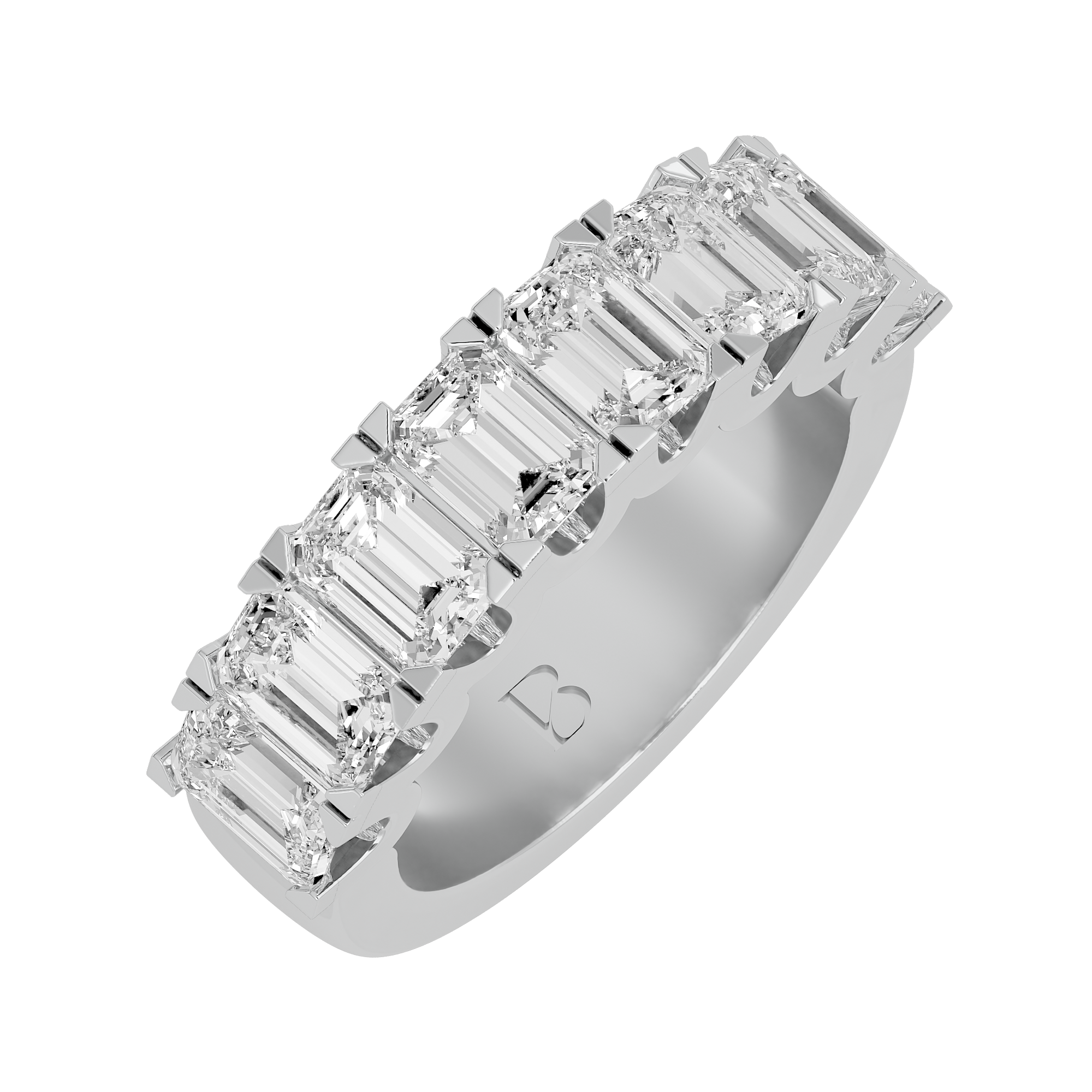 14KT White Gold 4.19 Carat Emerald-Cut Diamond Solitaire Ring