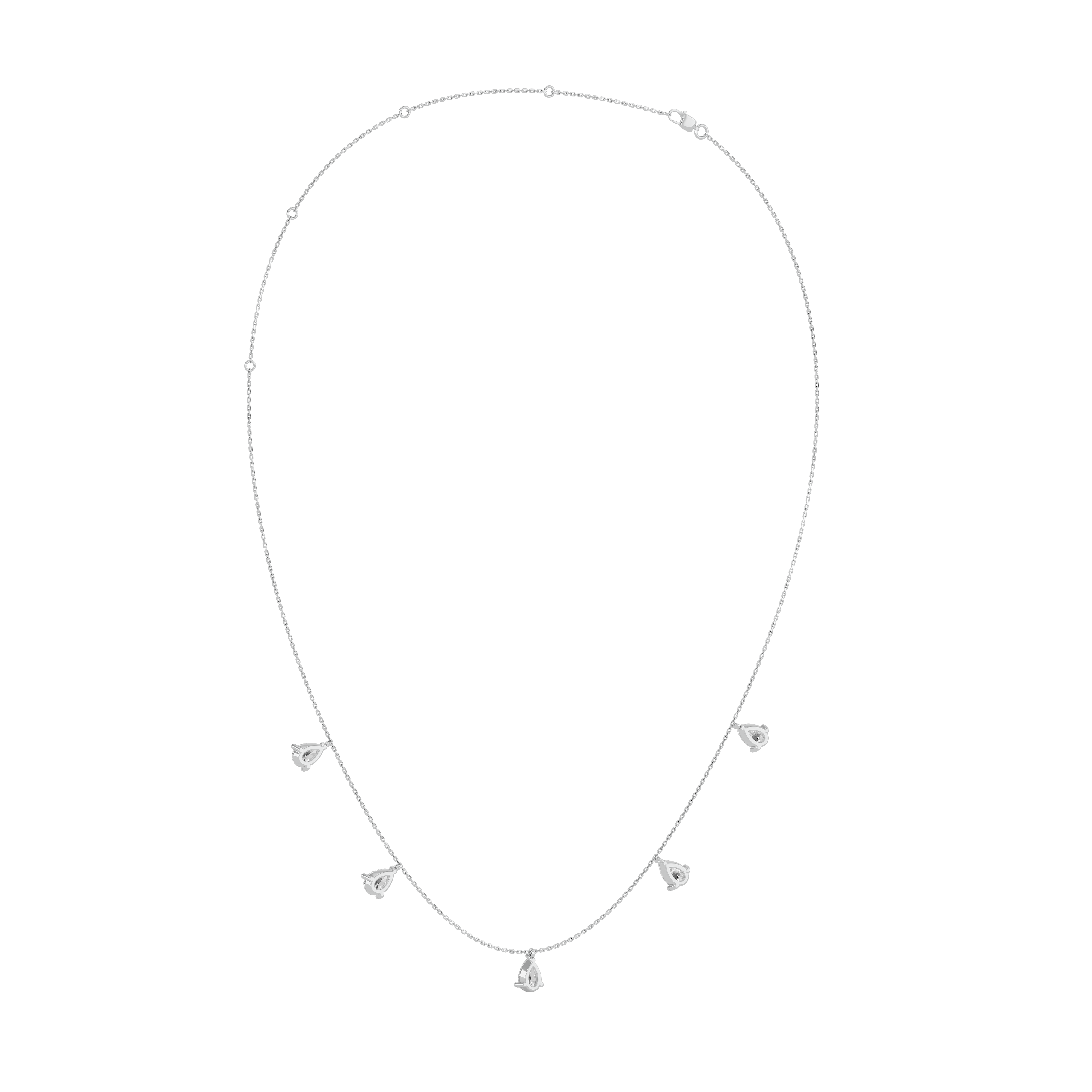 Elegant Pear Diamond Gold Necklace