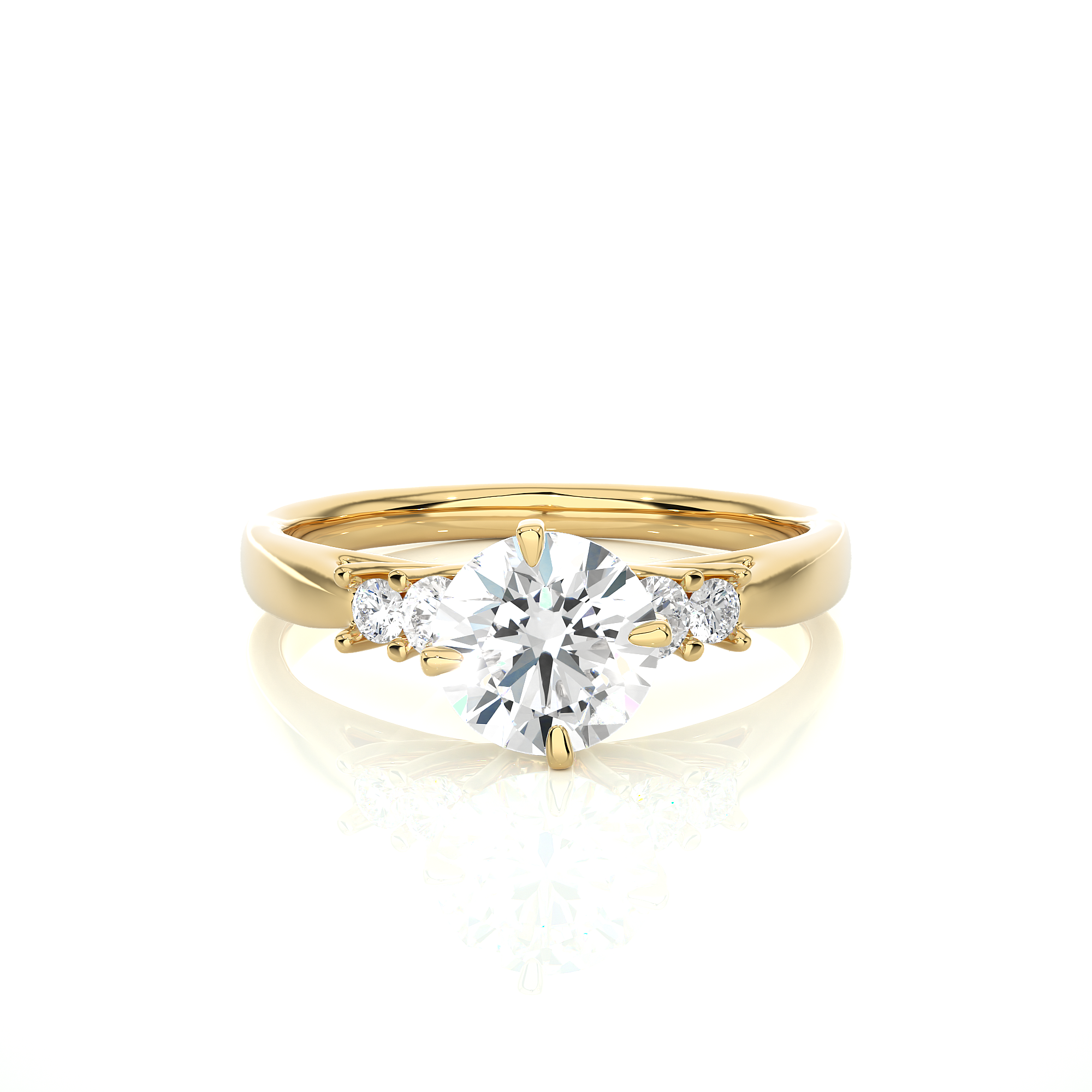 14K White Yellow Rose Gold 0.69 Carat Round Solitaire Diamond Ring