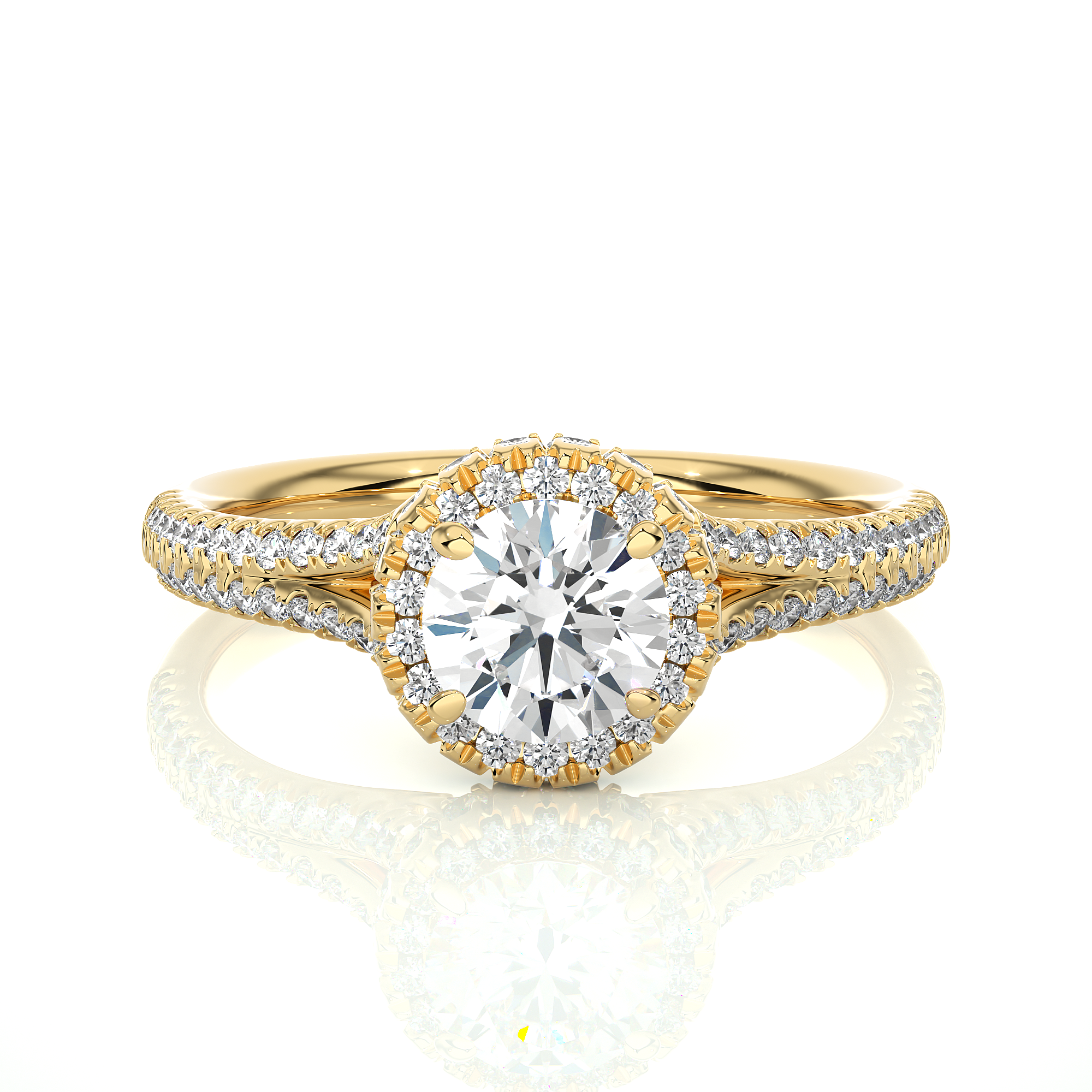 14K White Yellow Rose Gold 1.07 Carat Round Diamond Ring