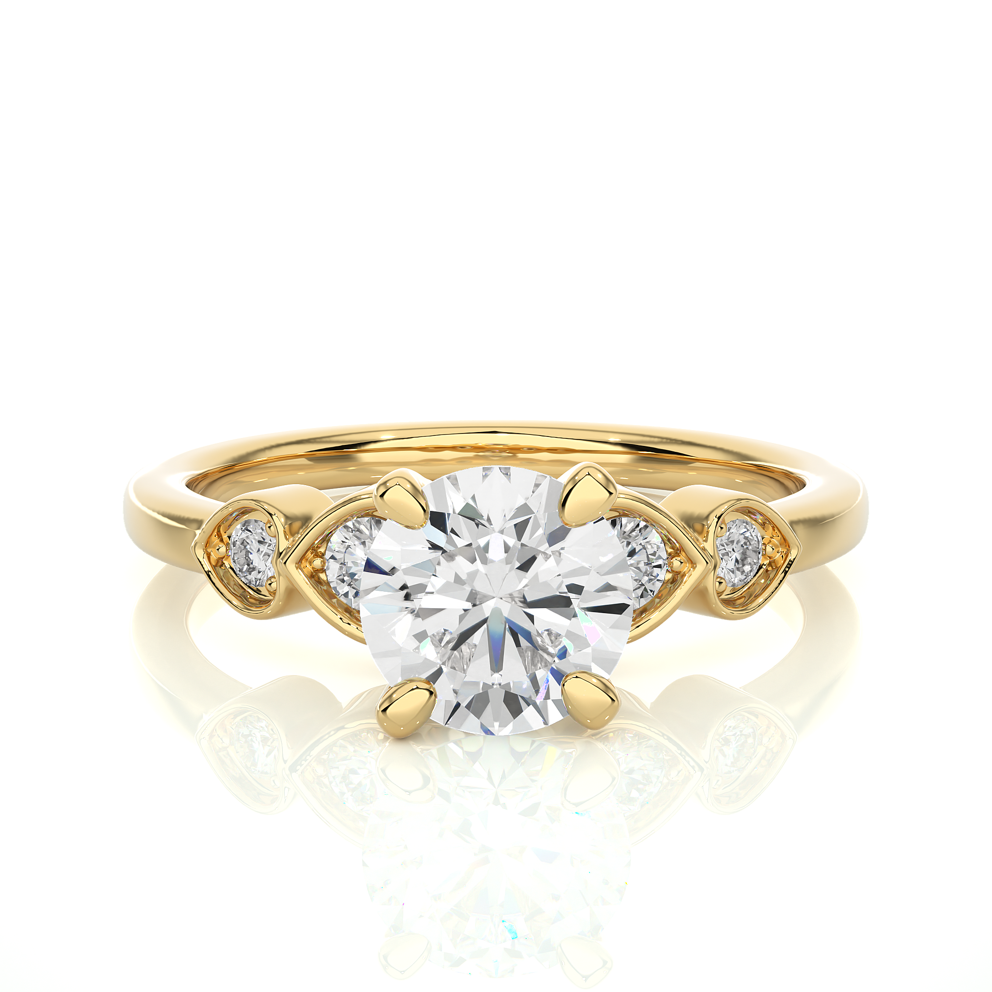 14K White Yellow Rose Gold 1.21 Carat Round Solitaire Diamond Ring