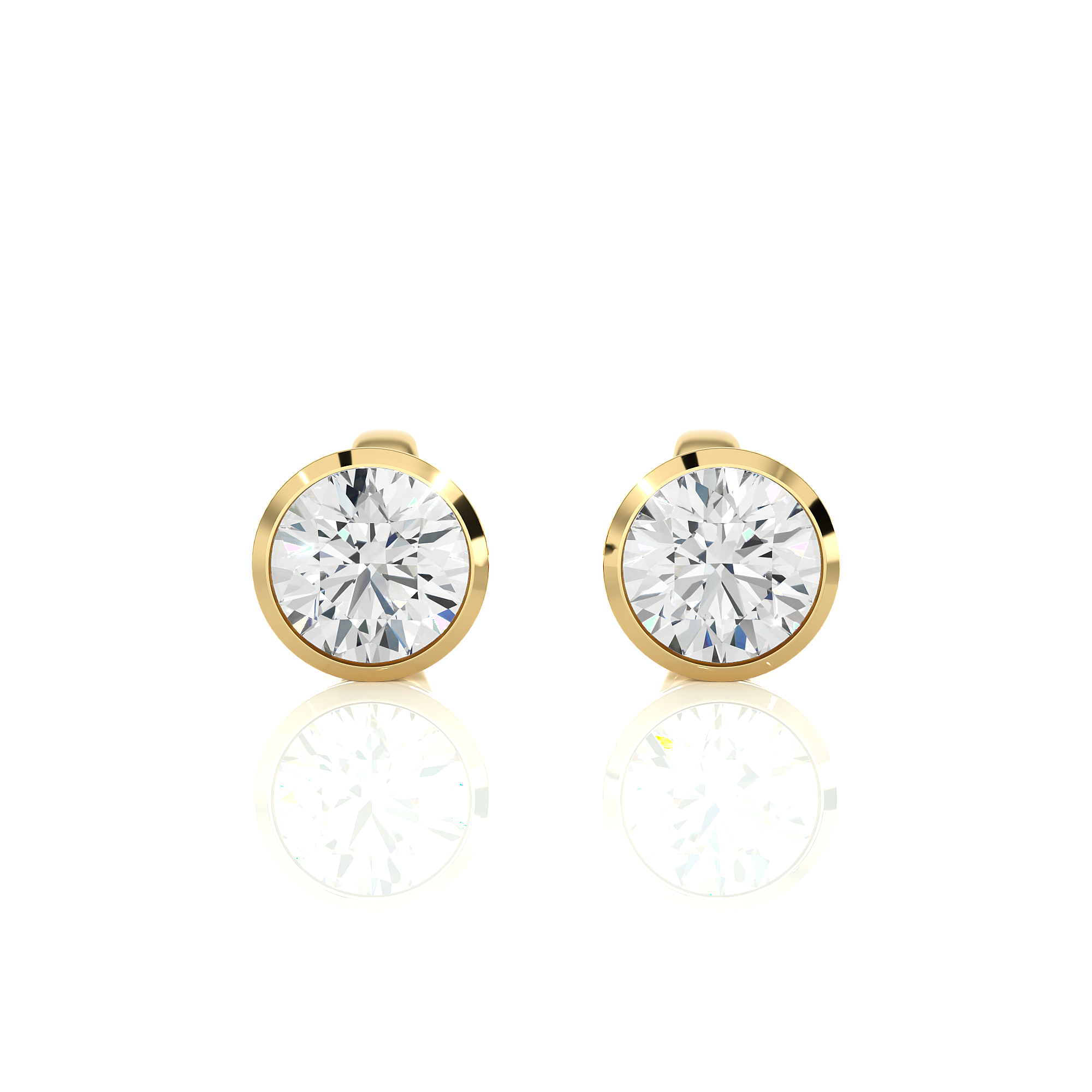 14K White Yellow Rose Gold 1.18 Carat Round Micro Prong Setting Stud Diamond Earrings
