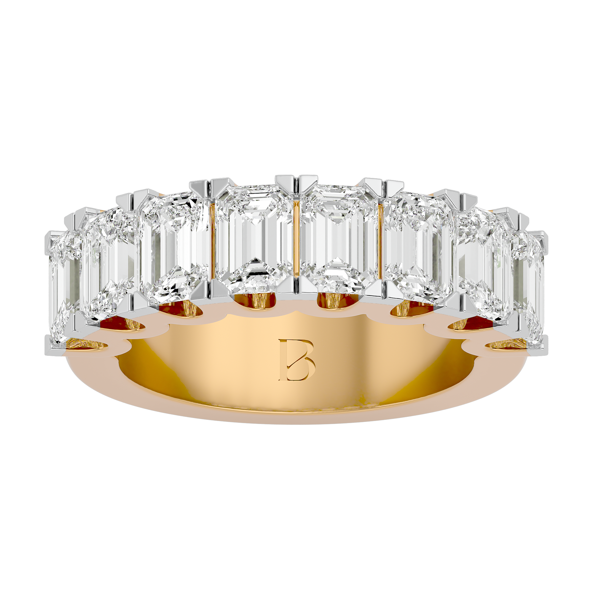 14KT White Gold 4.19 Carat Emerald-Cut Diamond Solitaire Ring