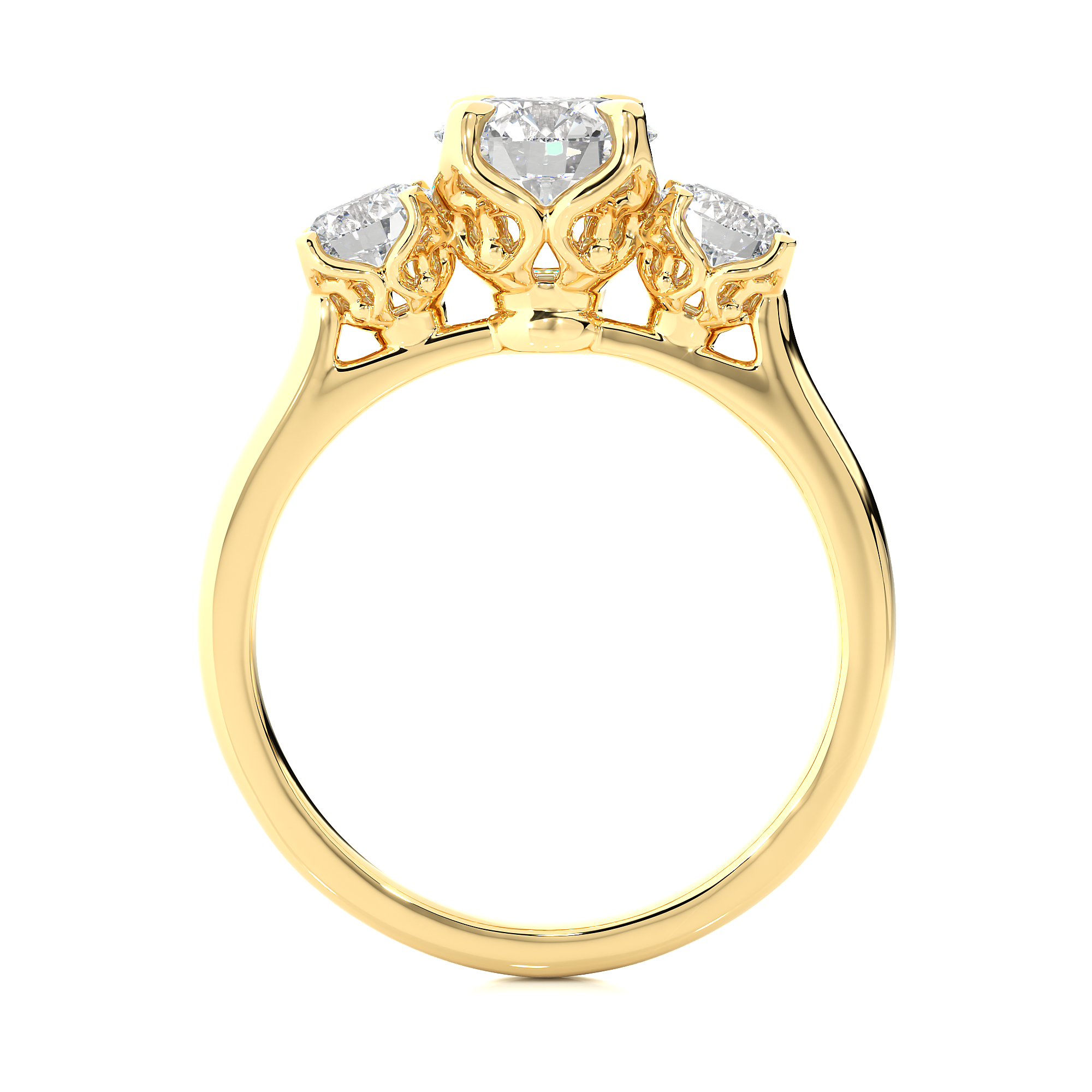 Trinet Solitaire Lab Grown Diamond Ring
