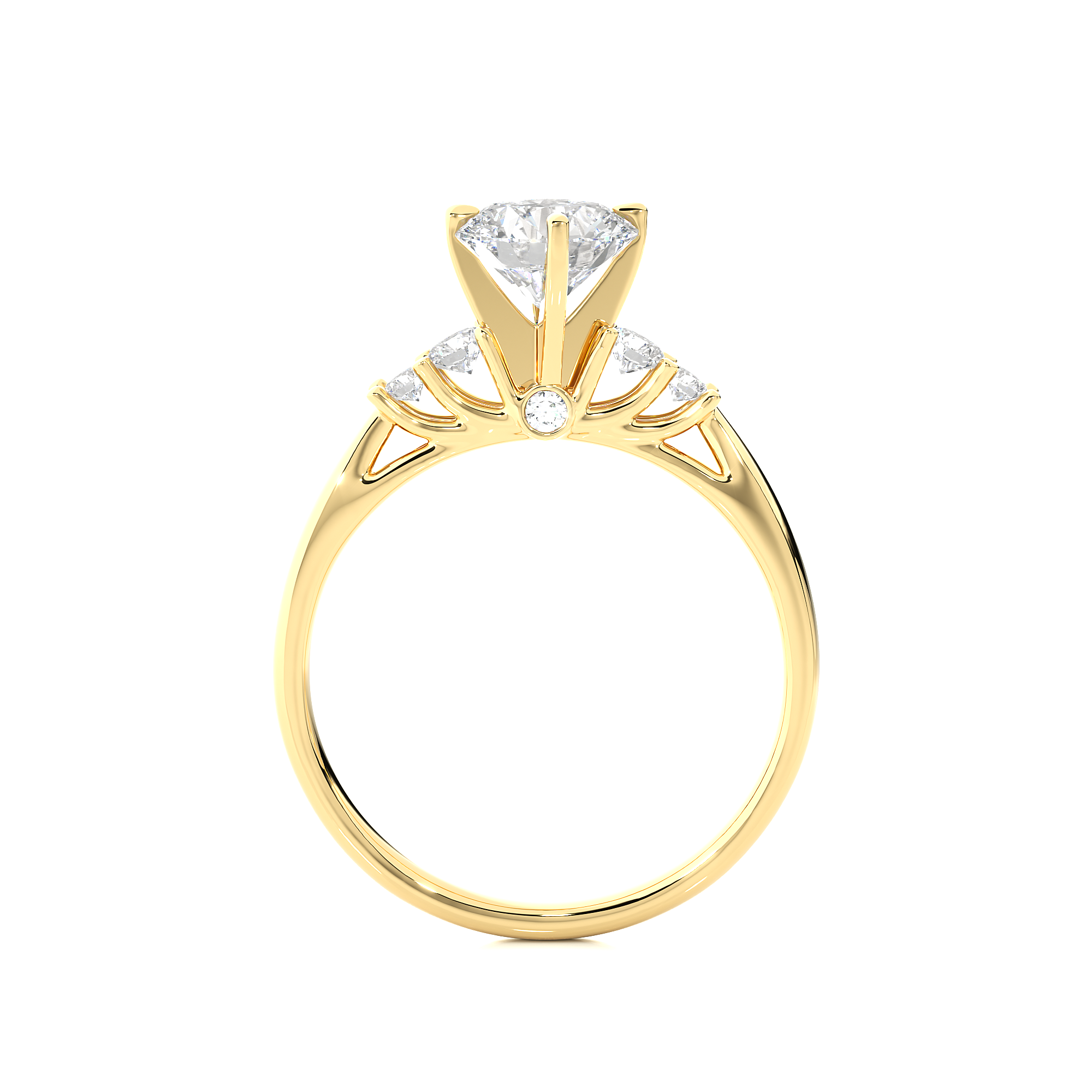 14K White Yellow Rose Gold 0.69 Carat Round Solitaire Diamond Ring