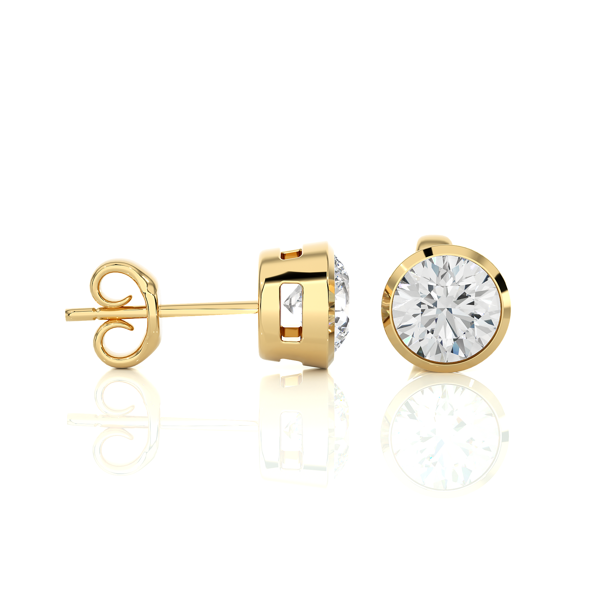 14K White Yellow Rose Gold 1.18 Carat Round Micro Prong Setting Stud Diamond Earrings