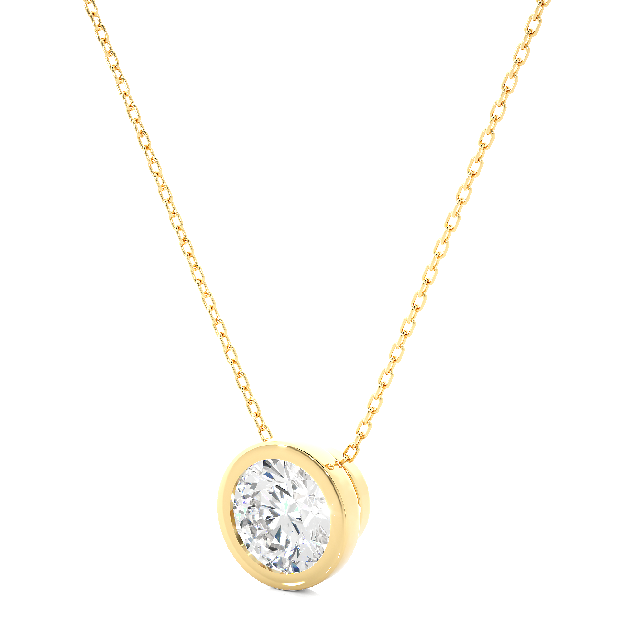 14K White Yellow Rose Gold 1.08 Carat Round Diamond Pendant