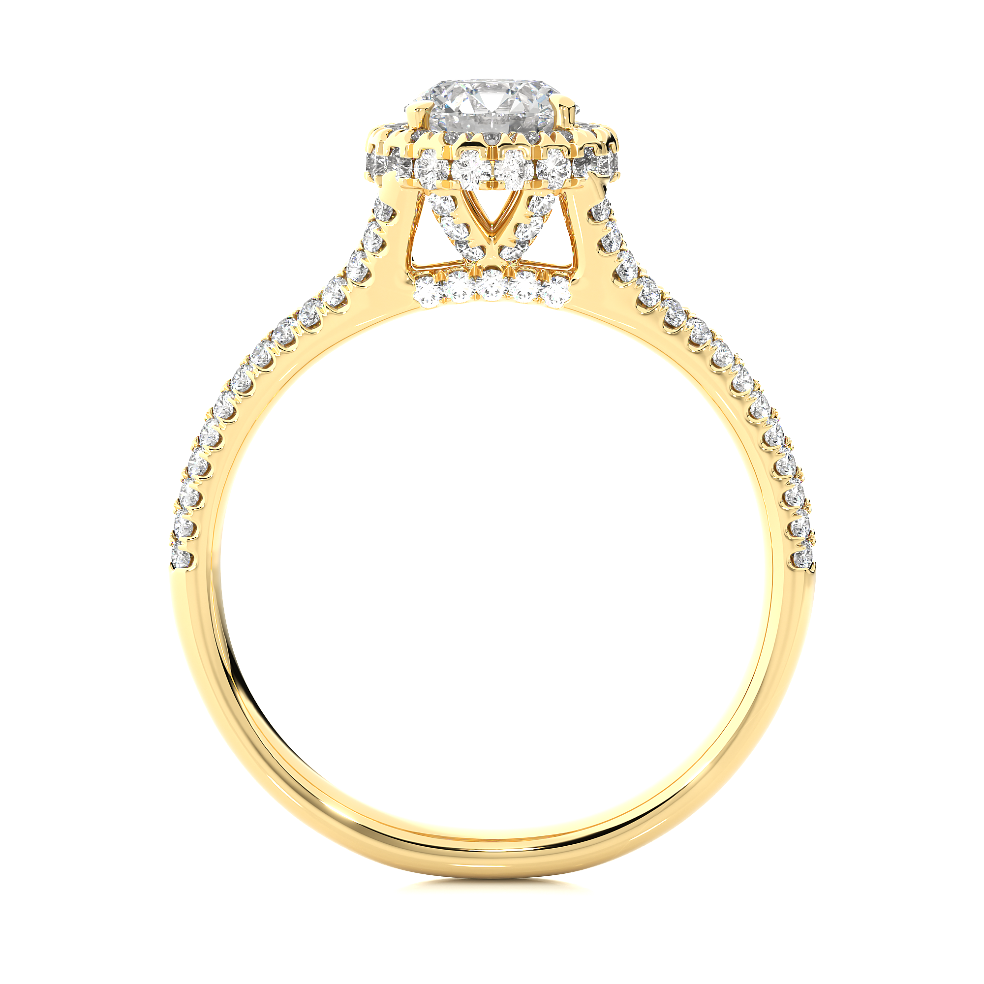 14K White Yellow Rose Gold 1.07 Carat Round Diamond Ring