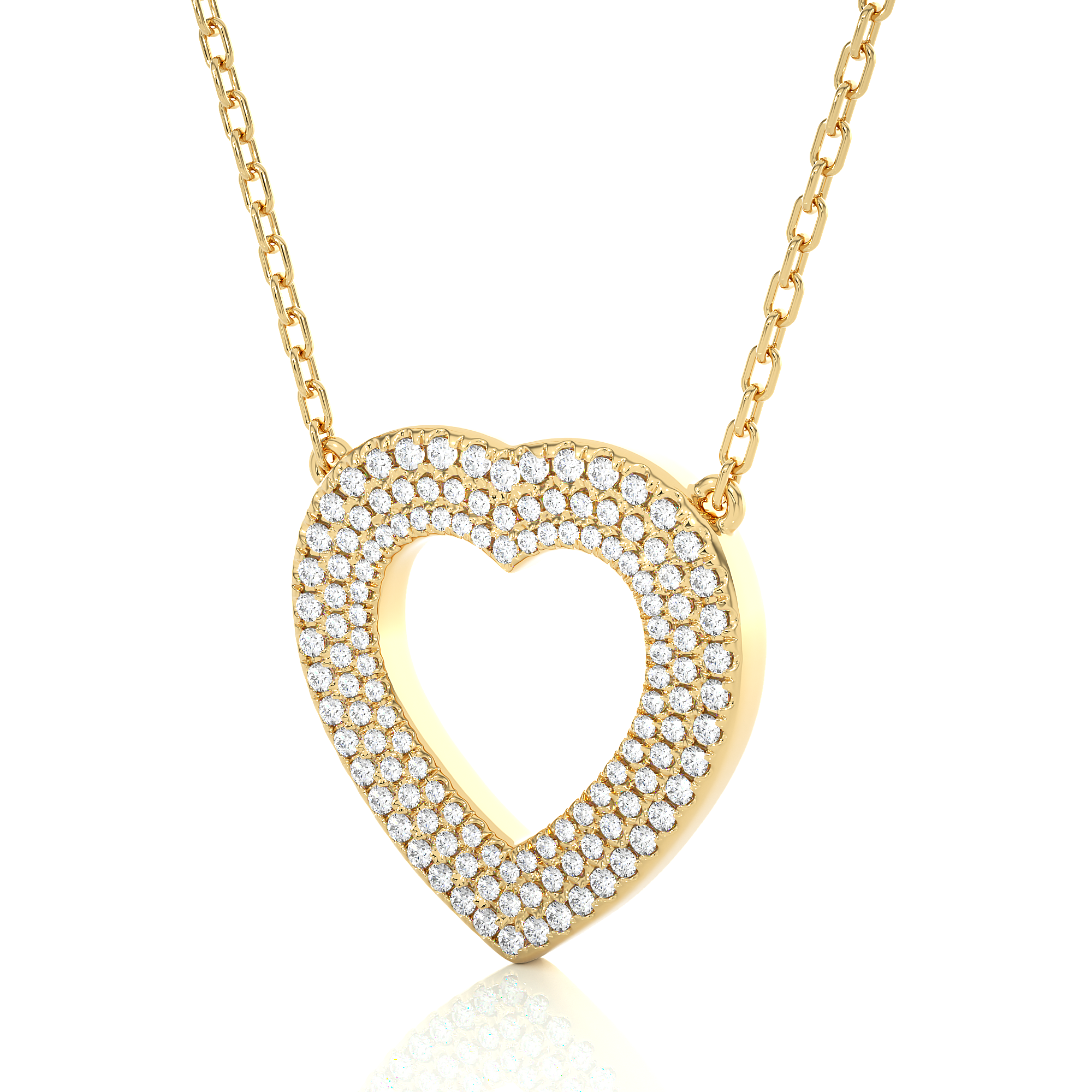 14K White Yellow Rose Gold 0.73 Carat Sweetheart Diamond Pendant