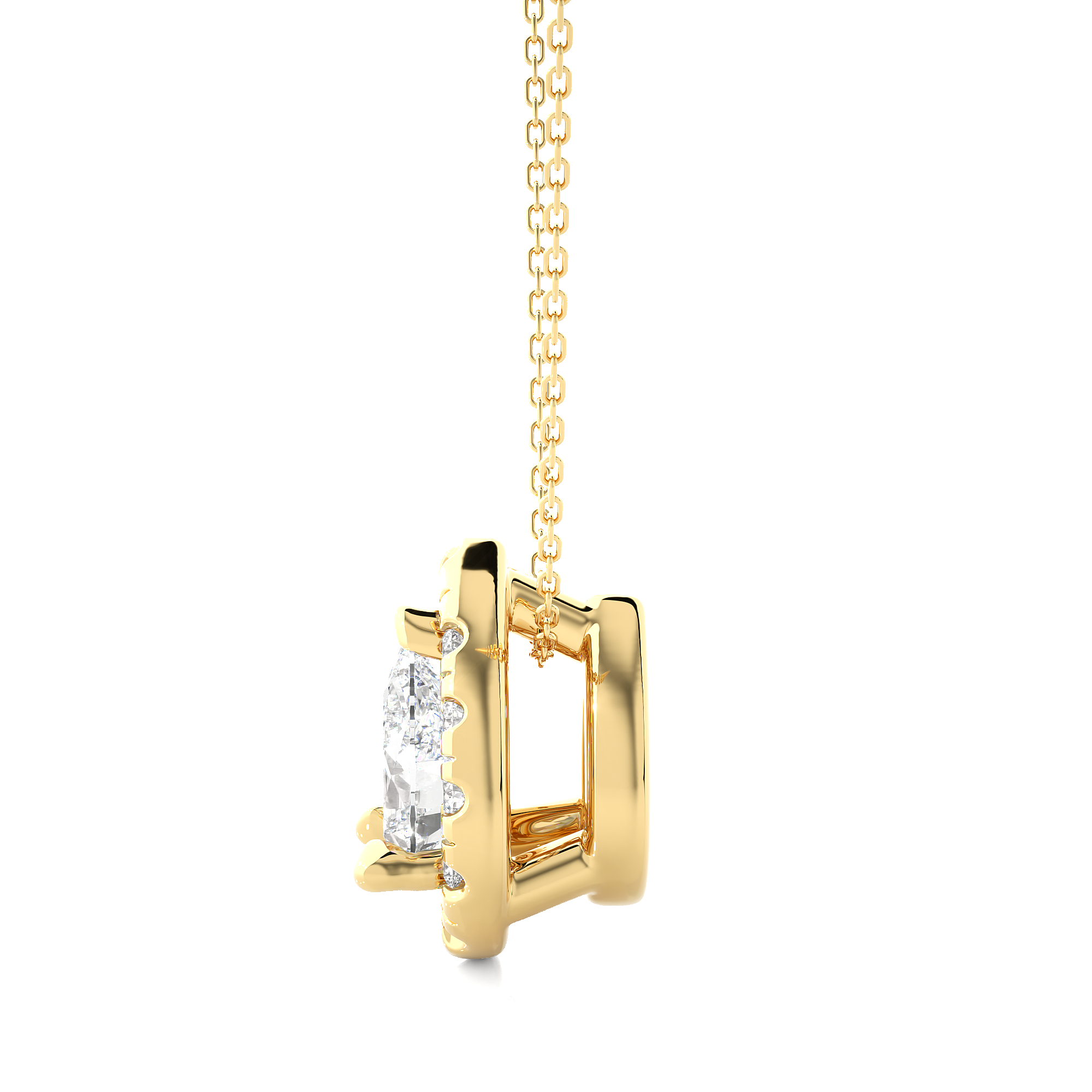 14K White Yellow Rose Gold 0.65 Carat Pear Diamond Pendant