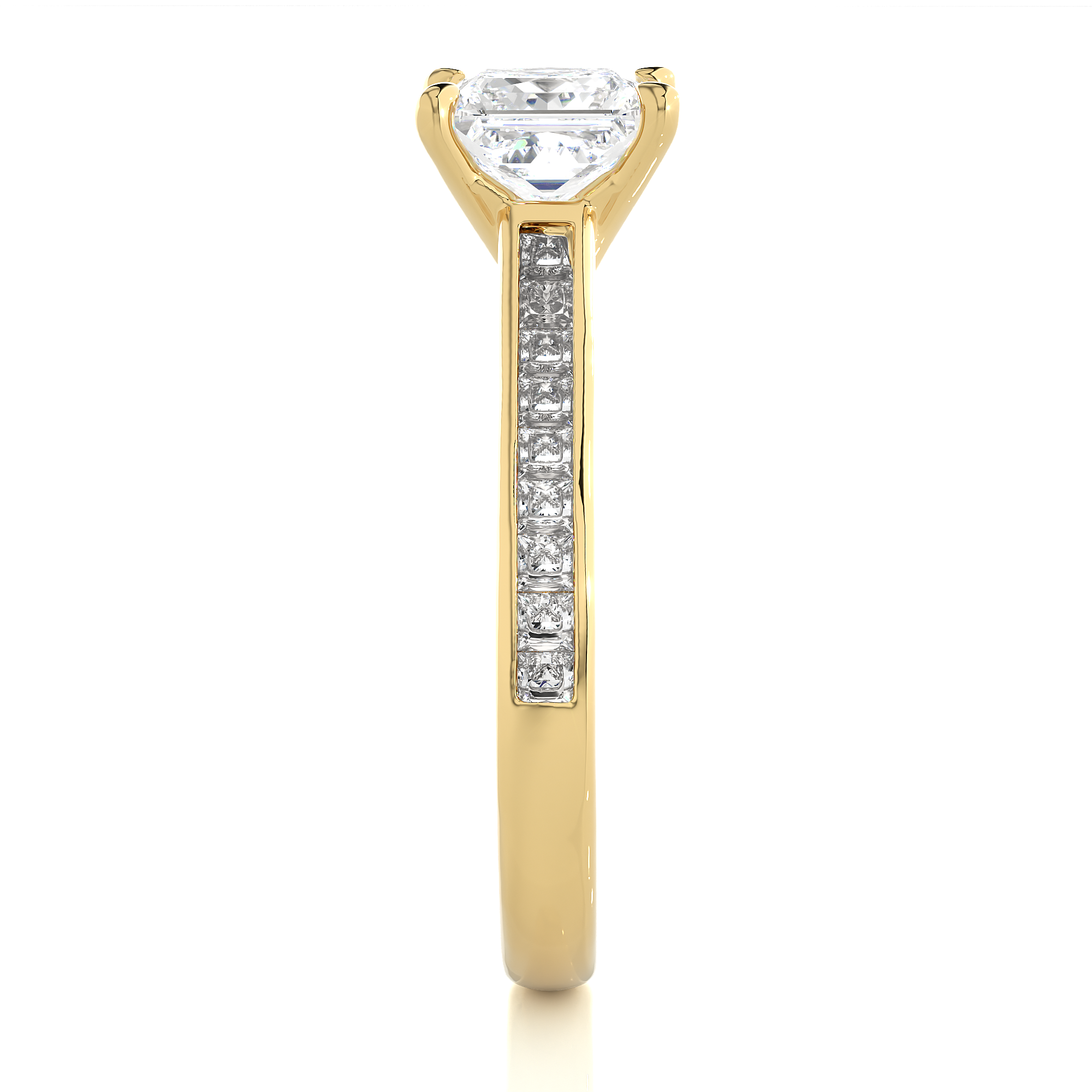 14K White Yellow Rose Gold 1.49 Carat Princess Solitaire Diamond Ring