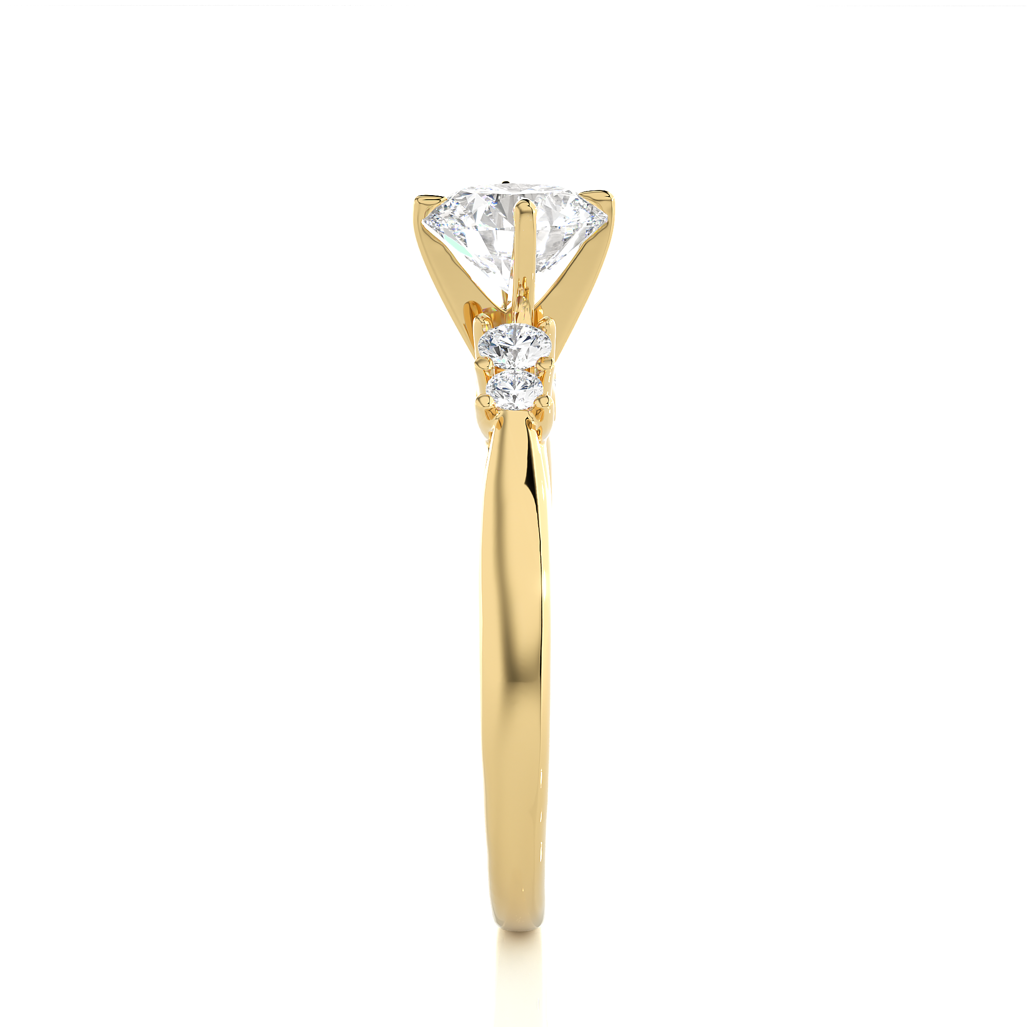 14K White Yellow Rose Gold 0.69 Carat Round Solitaire Diamond Ring