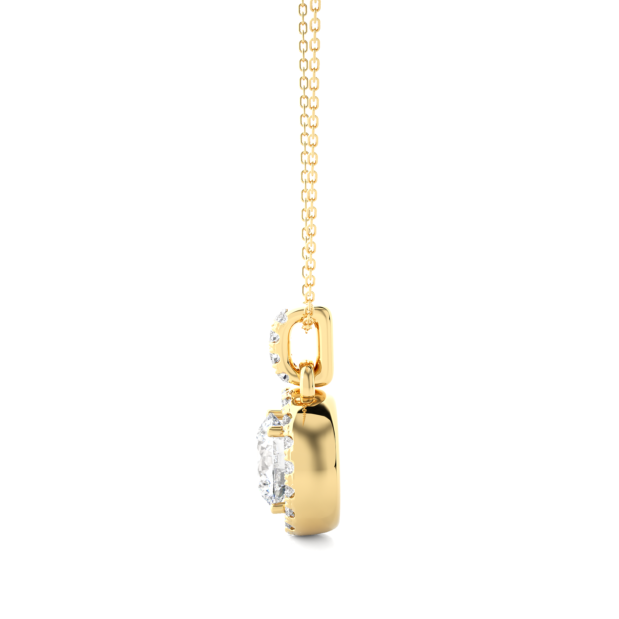 14K White Yellow Rose Gold 1.52 Carat Double Halo Diamond Pendant