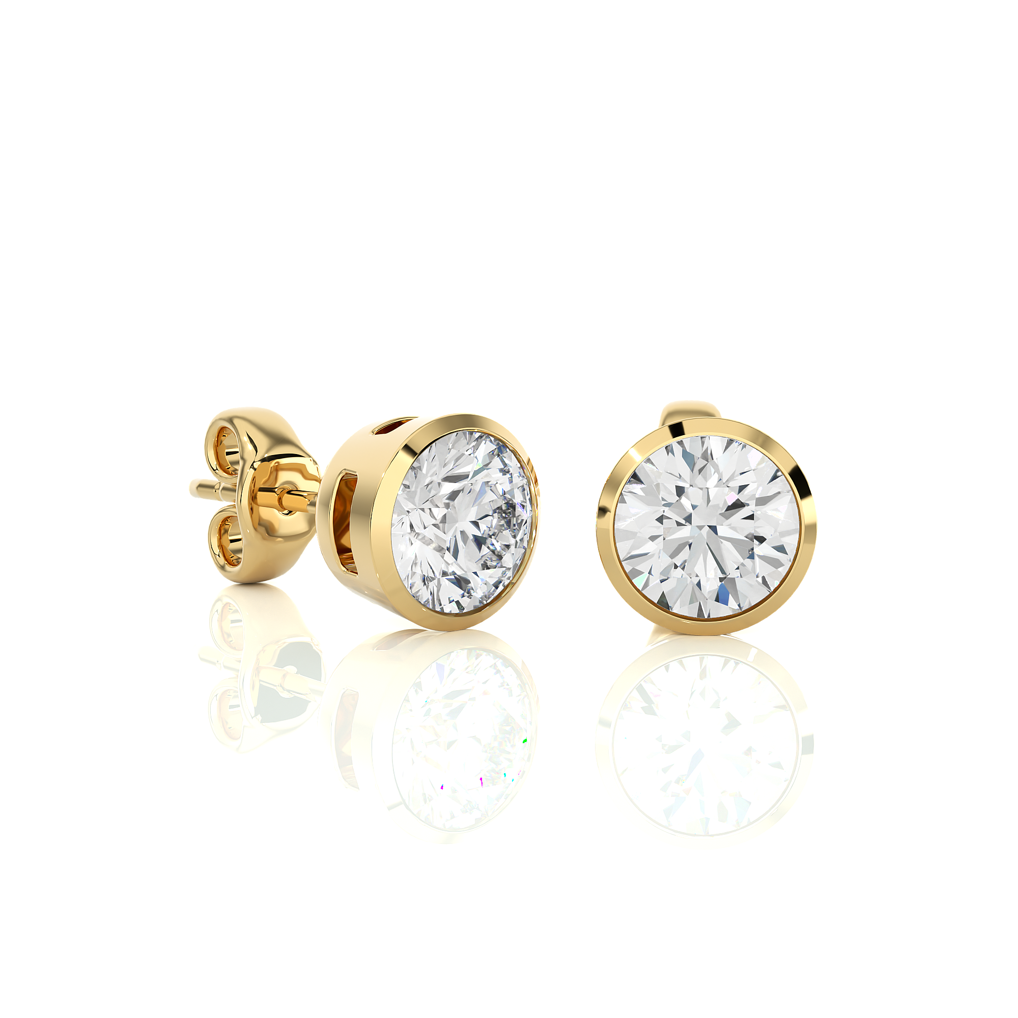 14K White Yellow Rose Gold 1.18 Carat Round Micro Prong Setting Stud Diamond Earrings