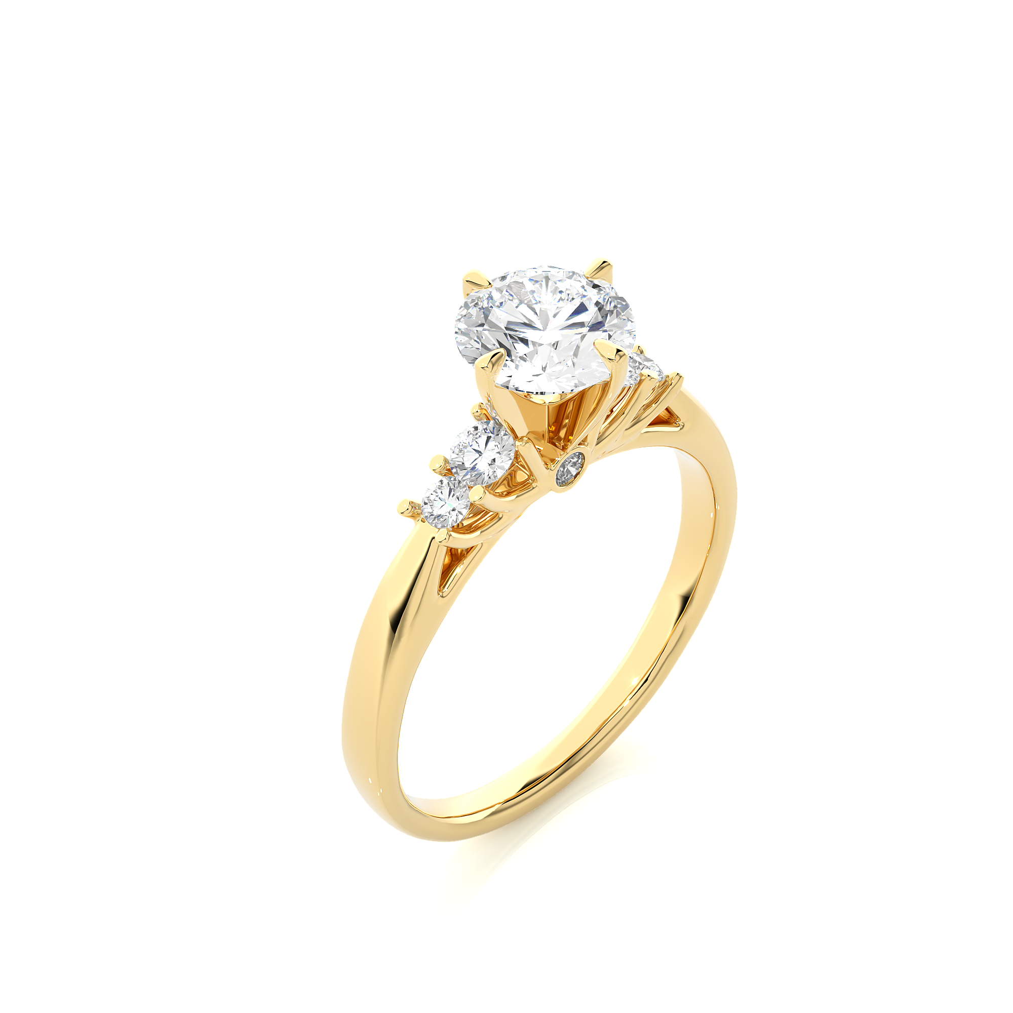14K White Yellow Rose Gold 0.69 Carat Round Solitaire Diamond Ring