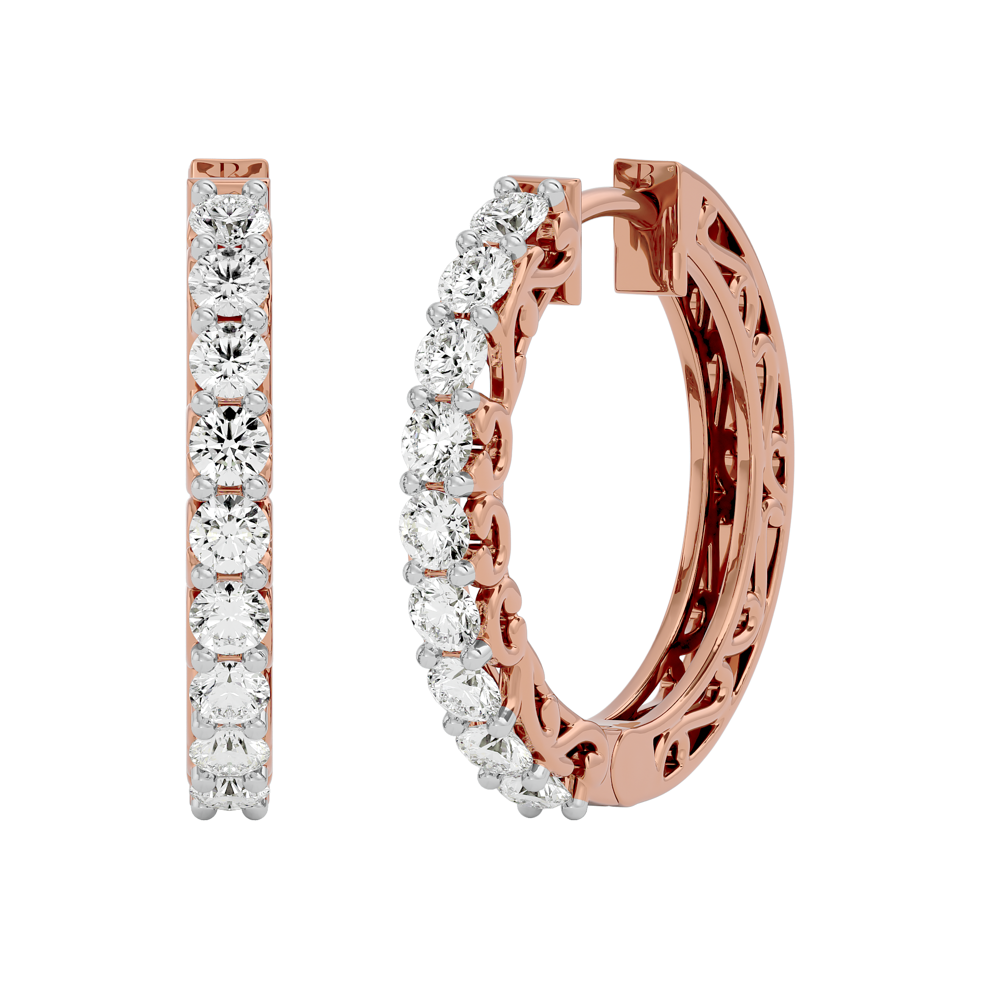Elegant Whirl Diamond Earrings