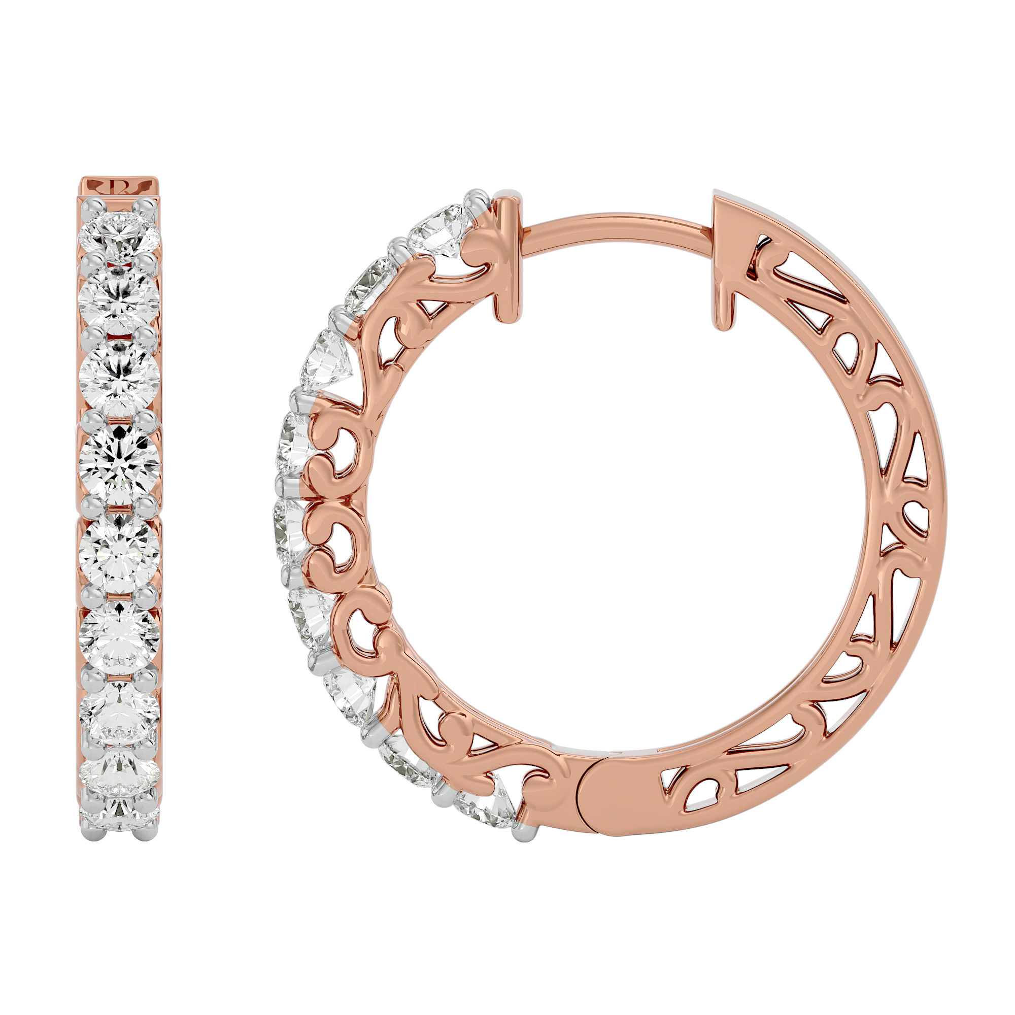 Elegant Whirl Diamond Earrings