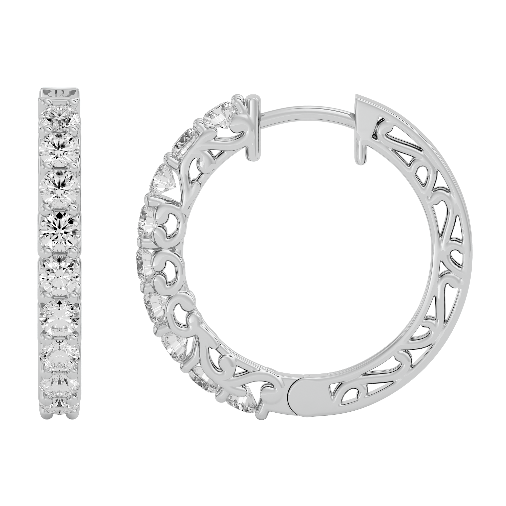 Elegant Whirl Diamond Earrings