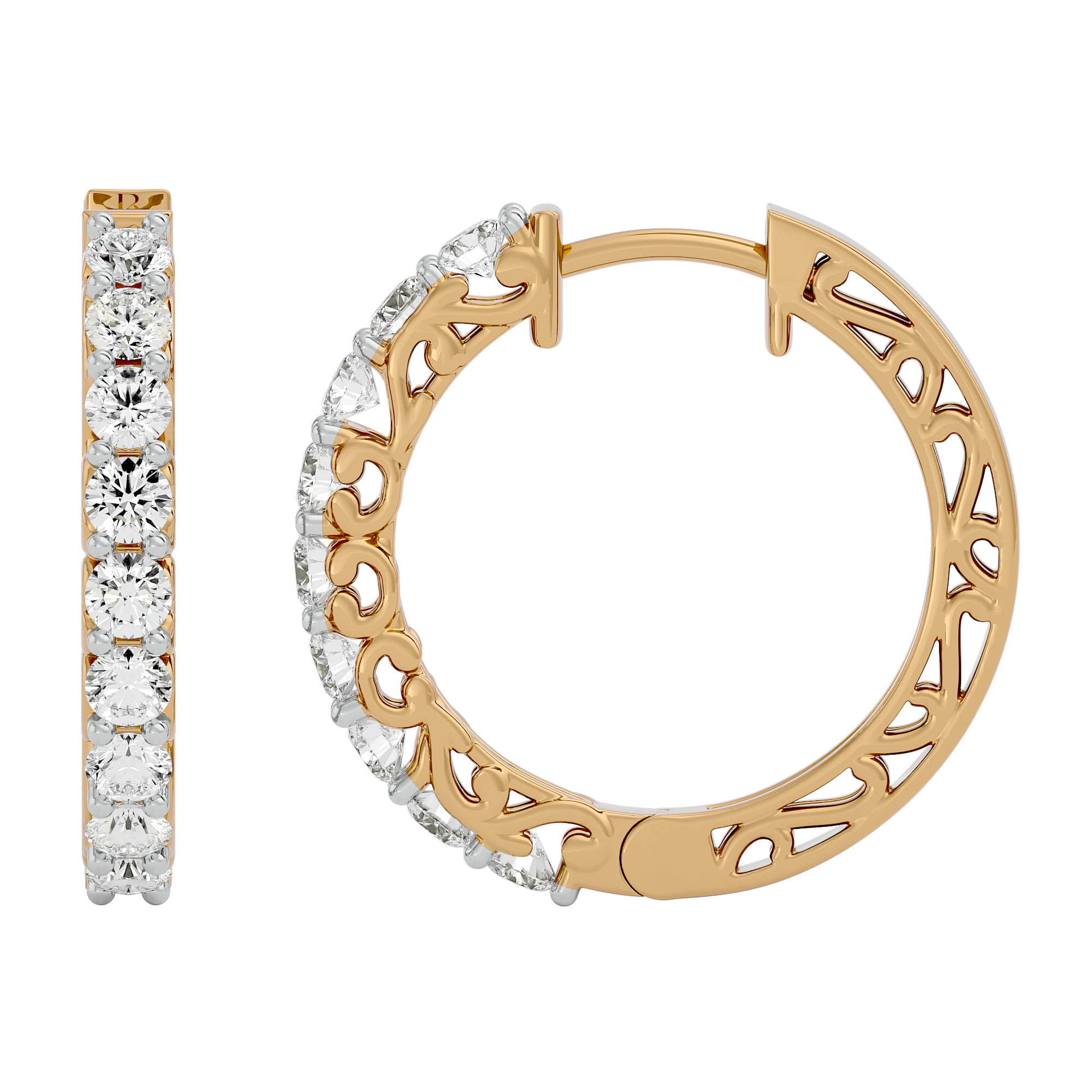 Elegant Whirl Diamond Earrings