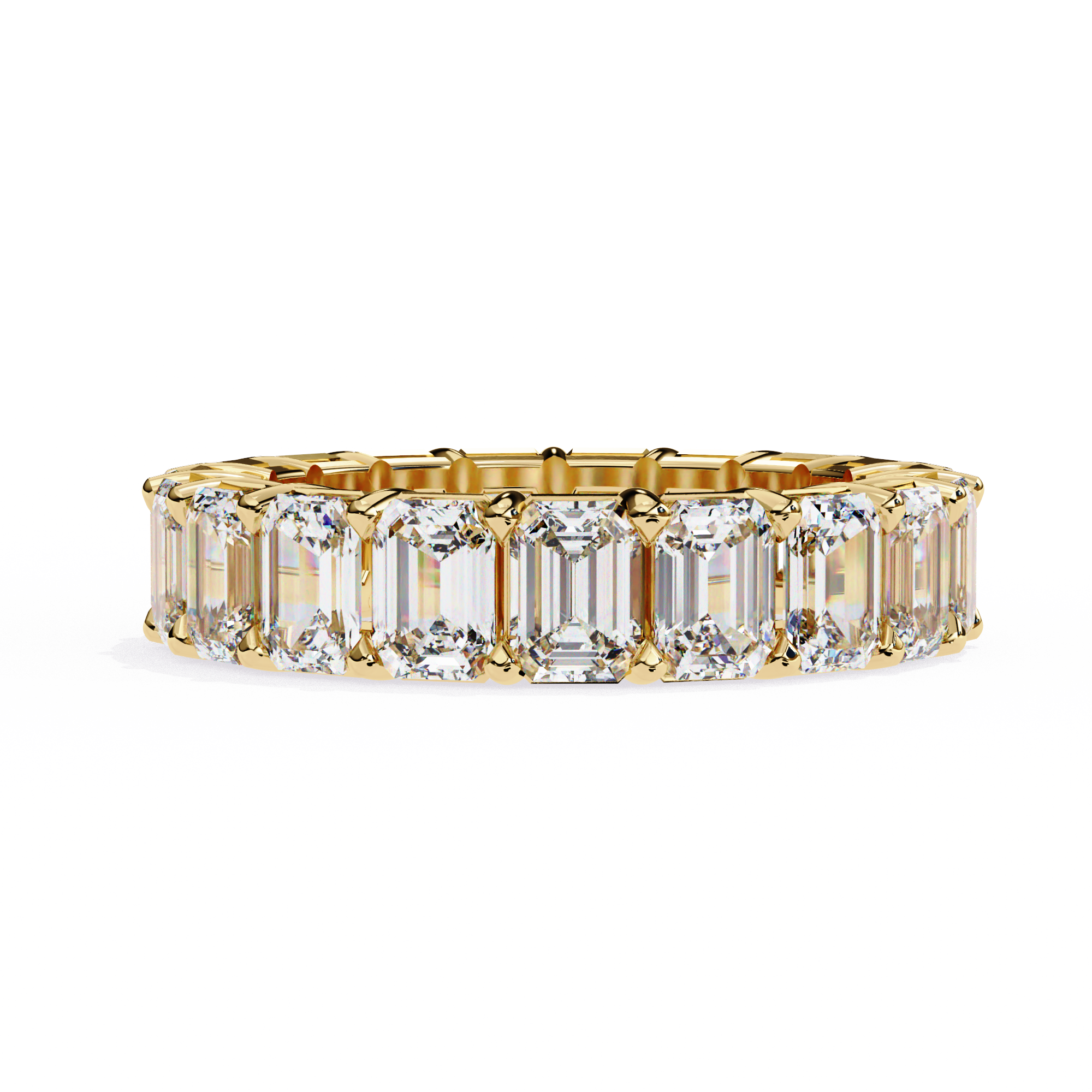 Emerald Cut Lab-Grown Diamond Eternity Wedding Ring