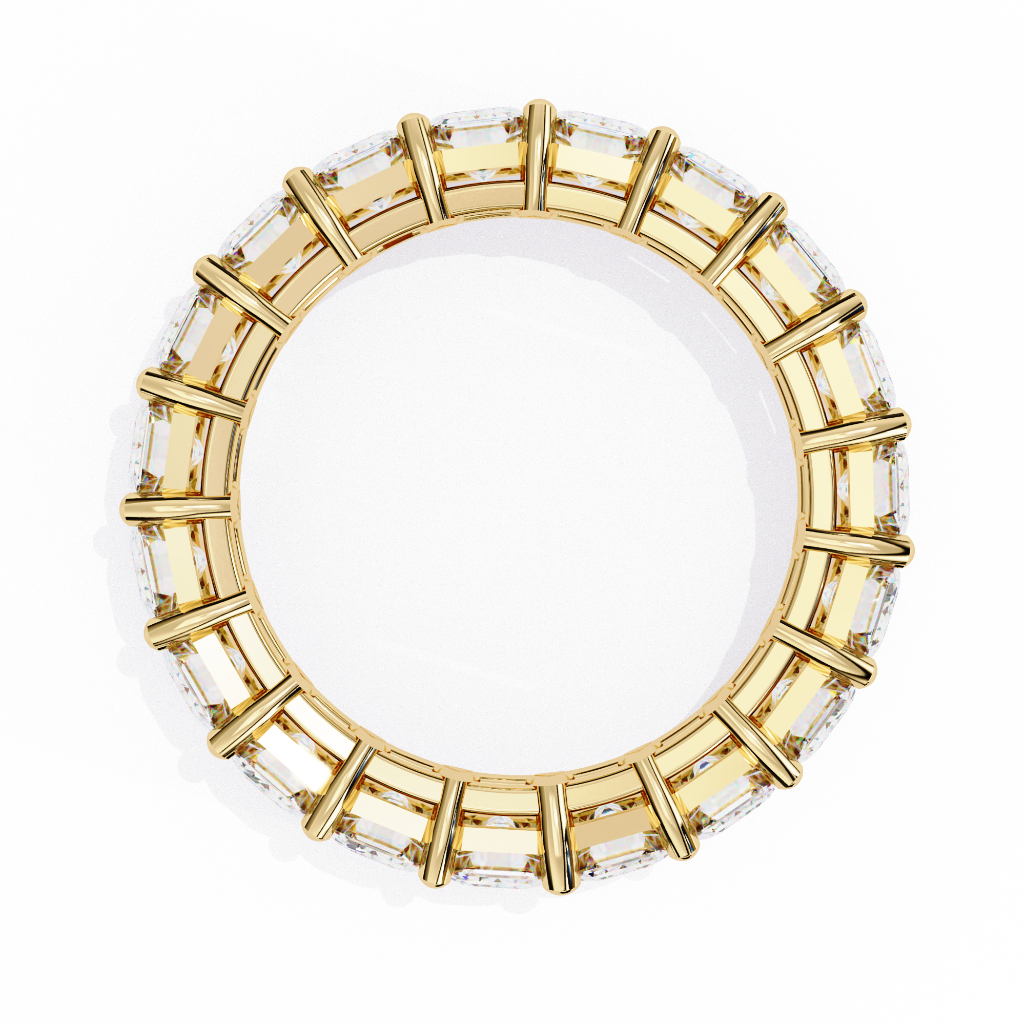 Emerald Cut Lab-Grown Diamond Eternity Wedding Ring