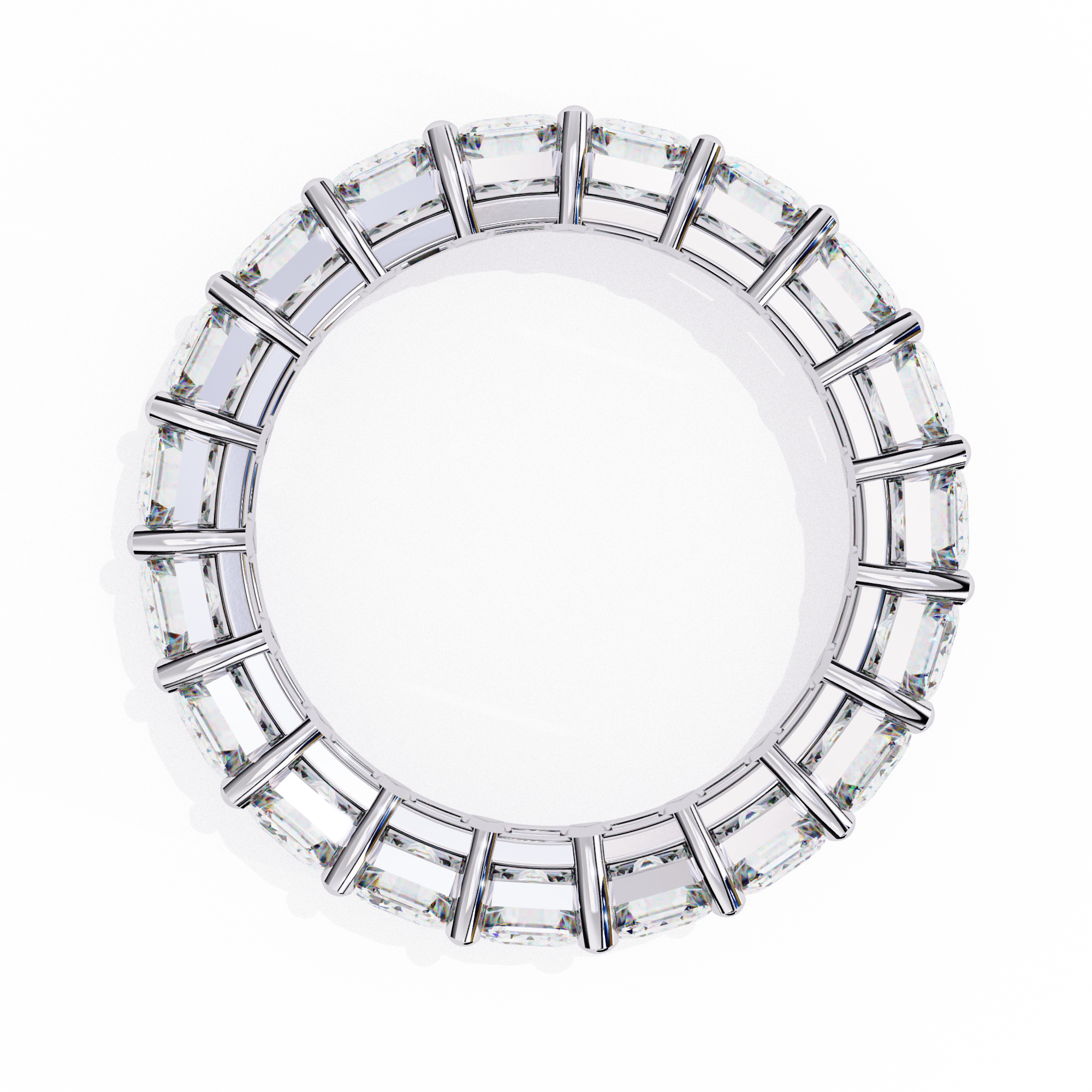 Emerald Cut Lab-Grown Diamond Eternity Wedding Ring